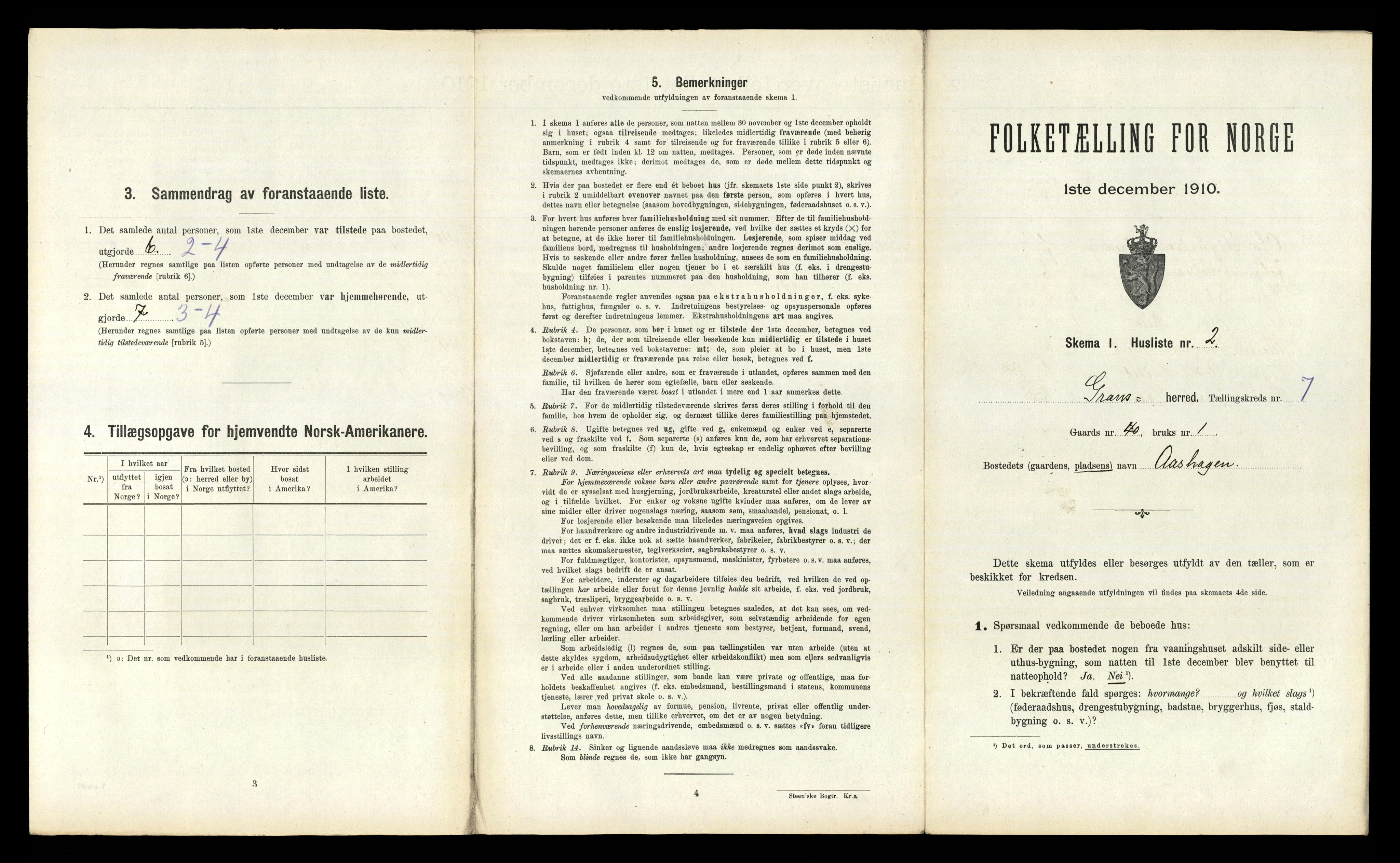 RA, Folketelling 1910 for 0824 Gransherad herred, 1910, s. 484