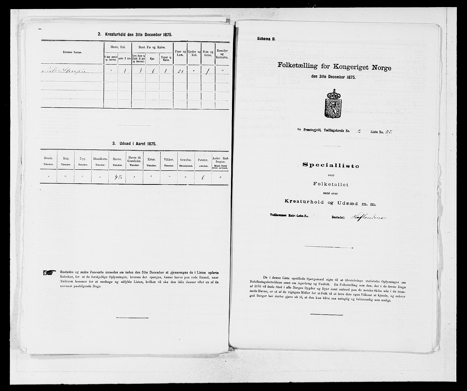 SAB, Folketelling 1875 for 1243P Os prestegjeld, 1875, s. 259