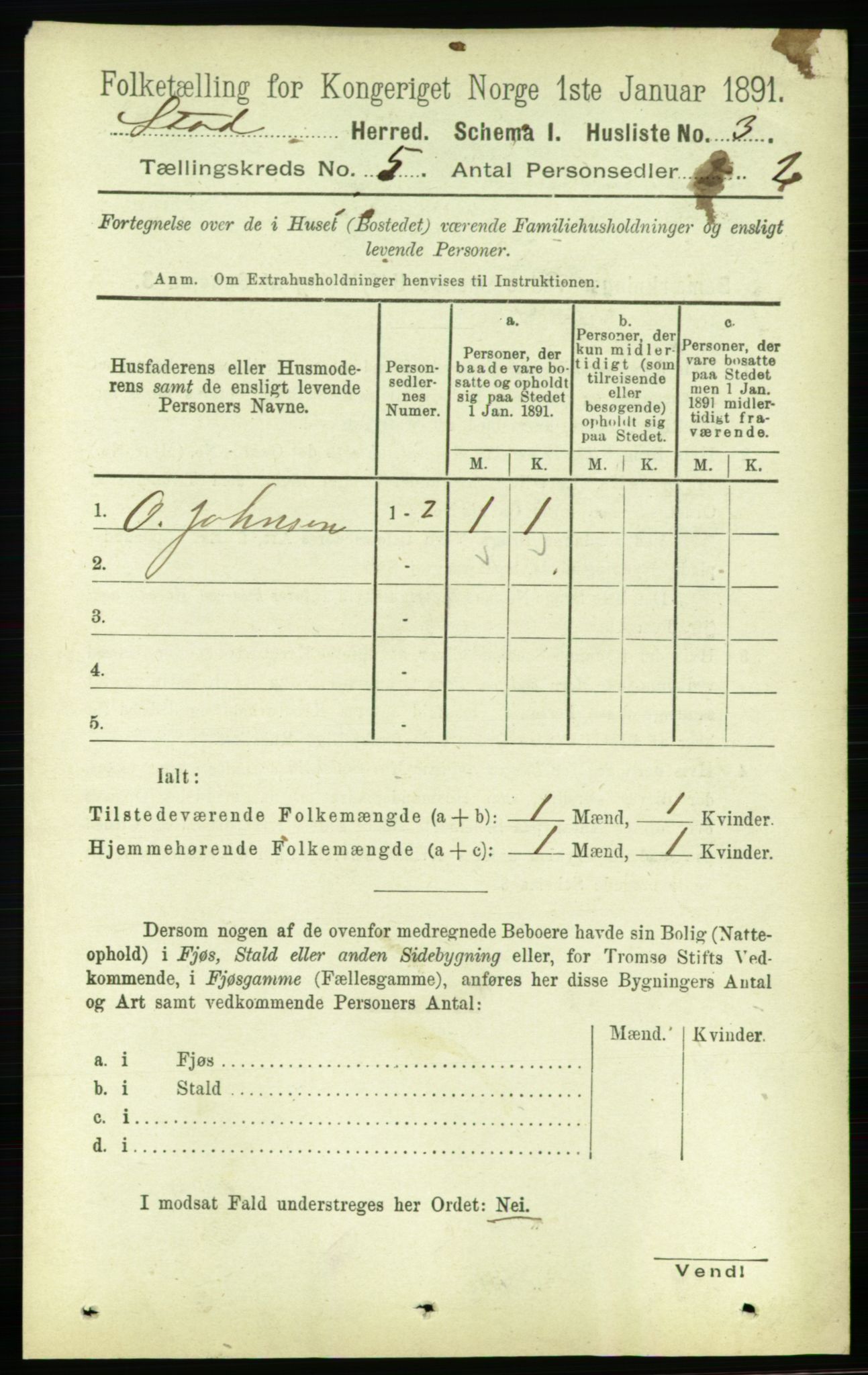 RA, Folketelling 1891 for 1734 Stod herred, 1891, s. 2285