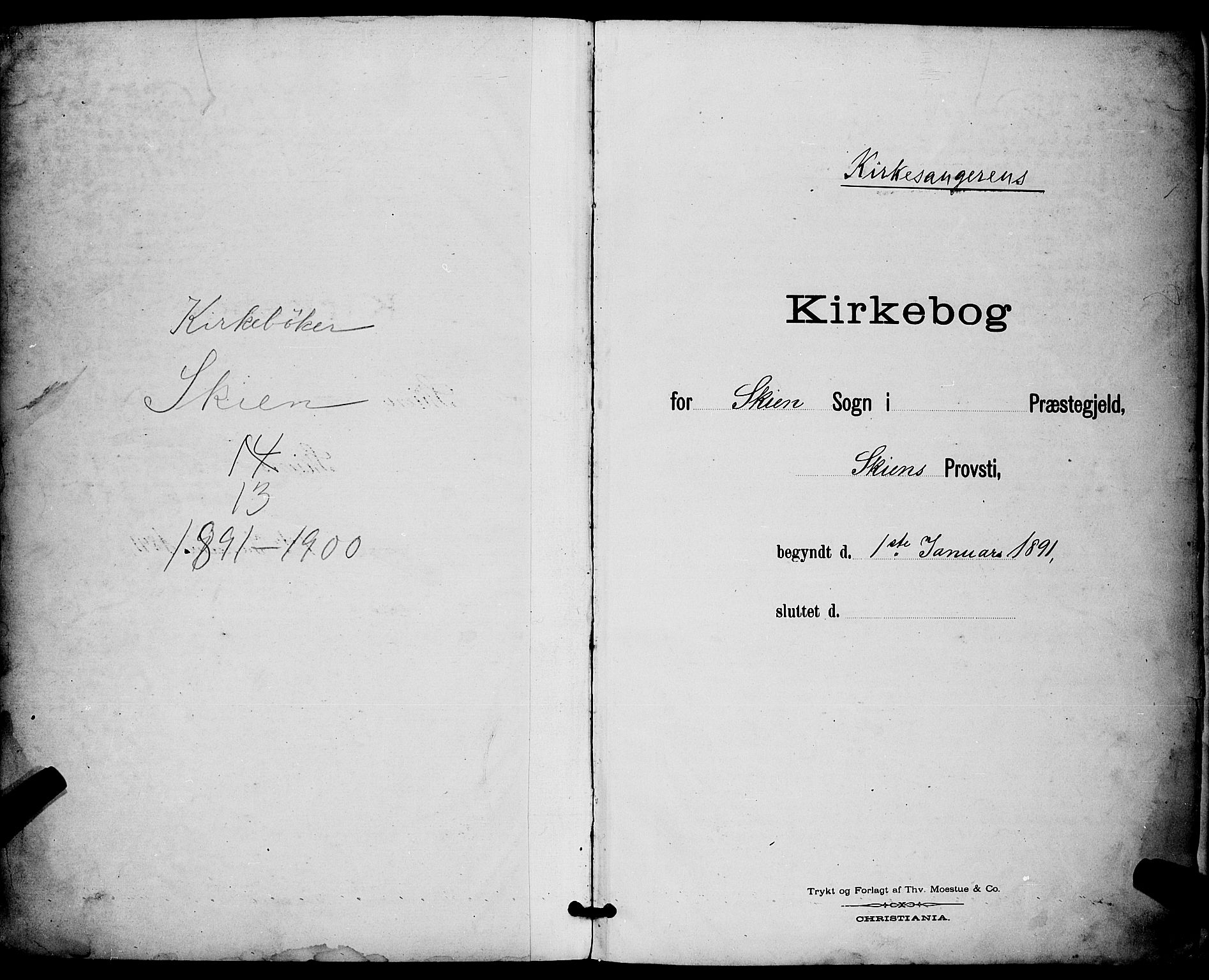 Skien kirkebøker, AV/SAKO-A-302/G/Ga/L0007: Klokkerbok nr. 7, 1891-1900