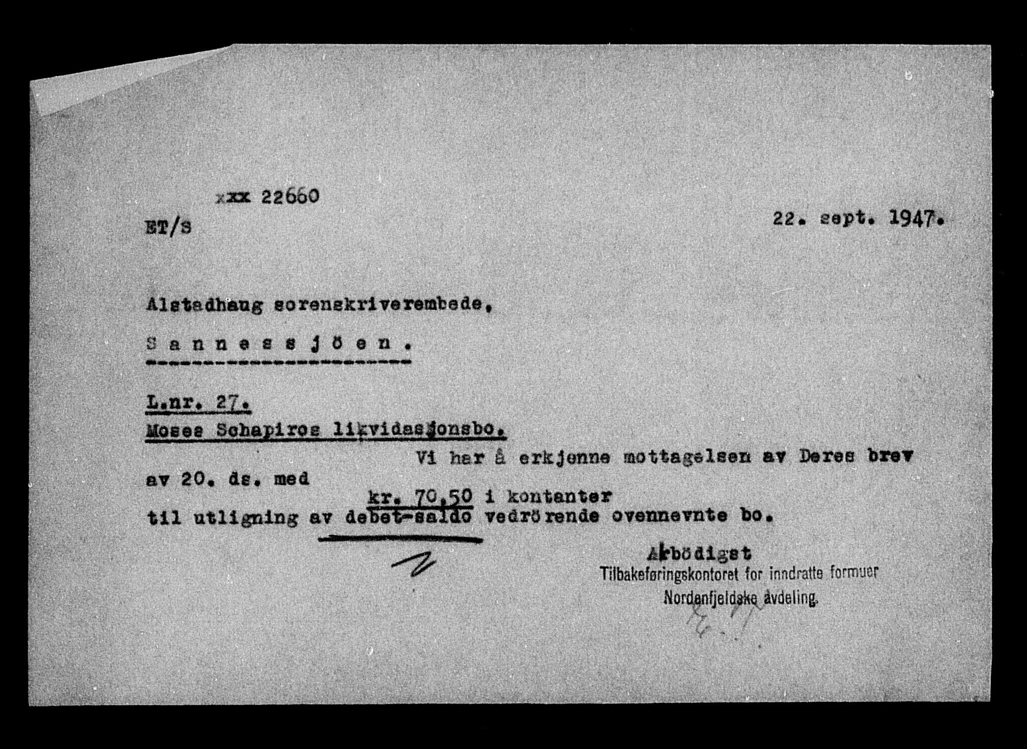 Justisdepartementet, Tilbakeføringskontoret for inndratte formuer, AV/RA-S-1564/H/Hc/Hcb/L0915: --, 1945-1947, s. 354