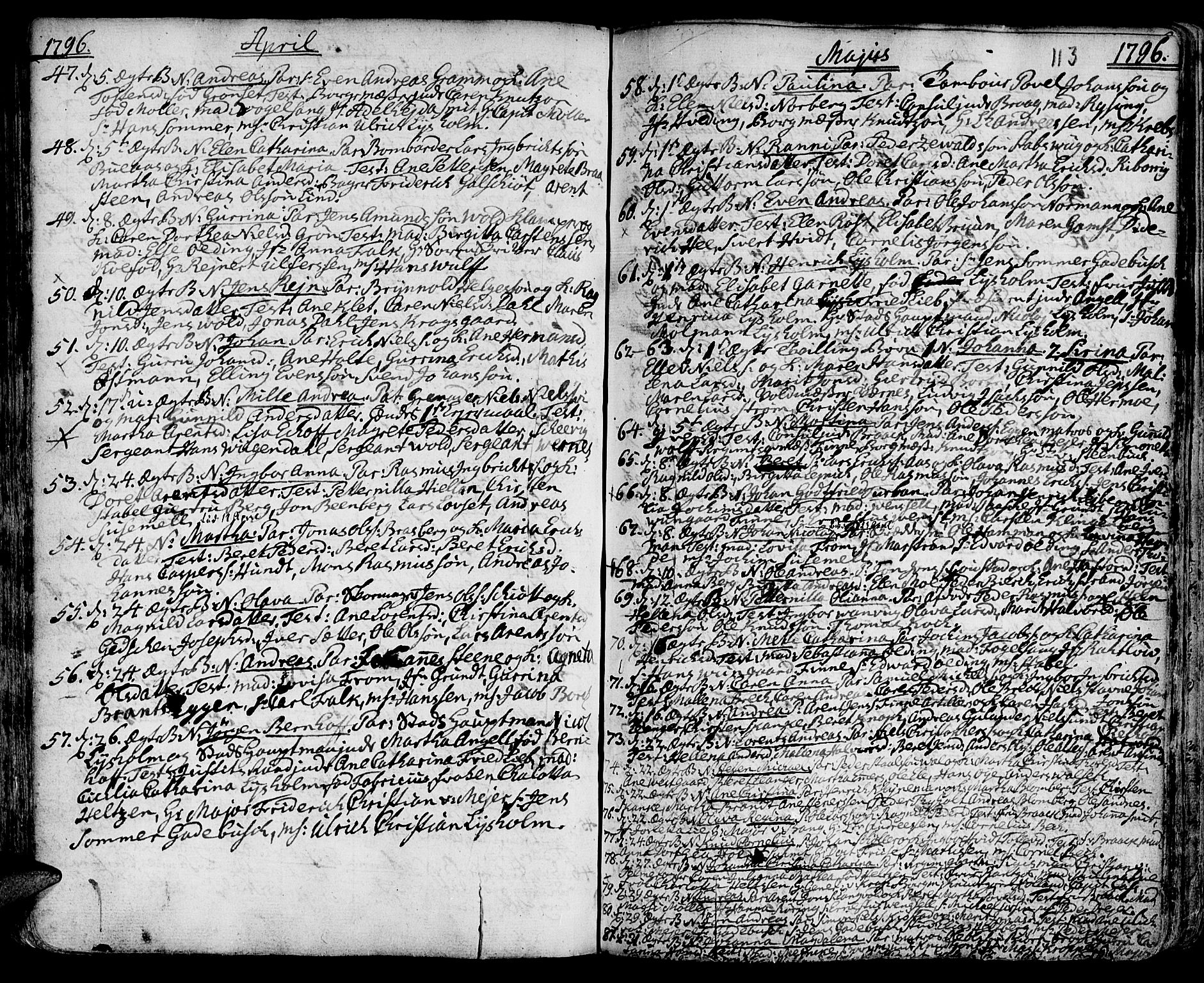 Ministerialprotokoller, klokkerbøker og fødselsregistre - Sør-Trøndelag, SAT/A-1456/601/L0039: Ministerialbok nr. 601A07, 1770-1819, s. 113