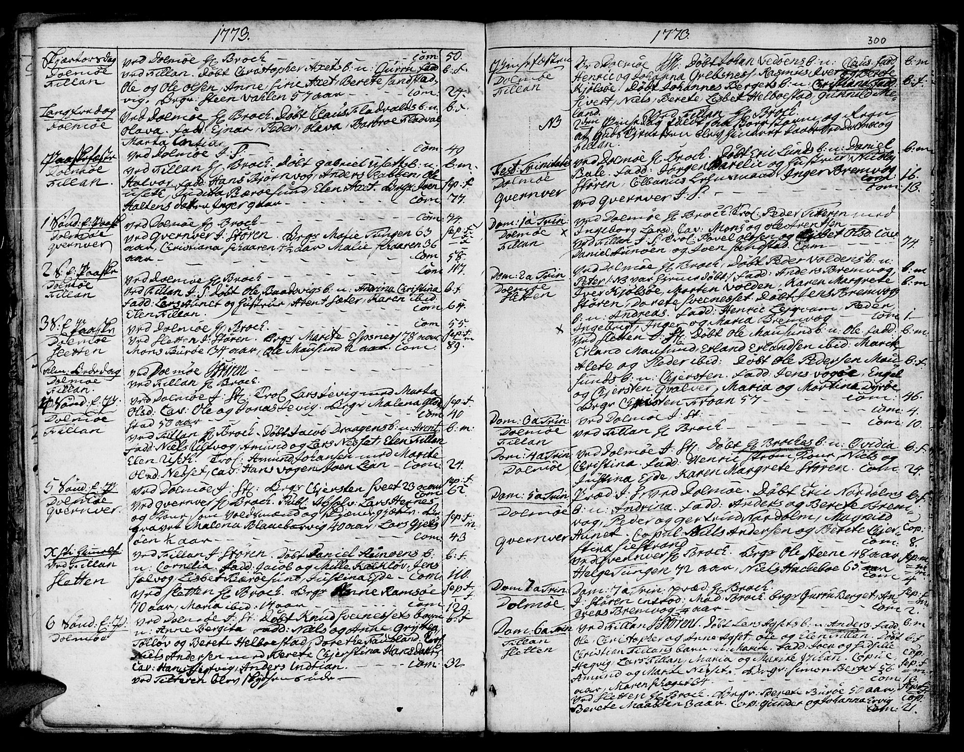 Ministerialprotokoller, klokkerbøker og fødselsregistre - Sør-Trøndelag, SAT/A-1456/634/L0525: Ministerialbok nr. 634A01, 1736-1775, s. 300