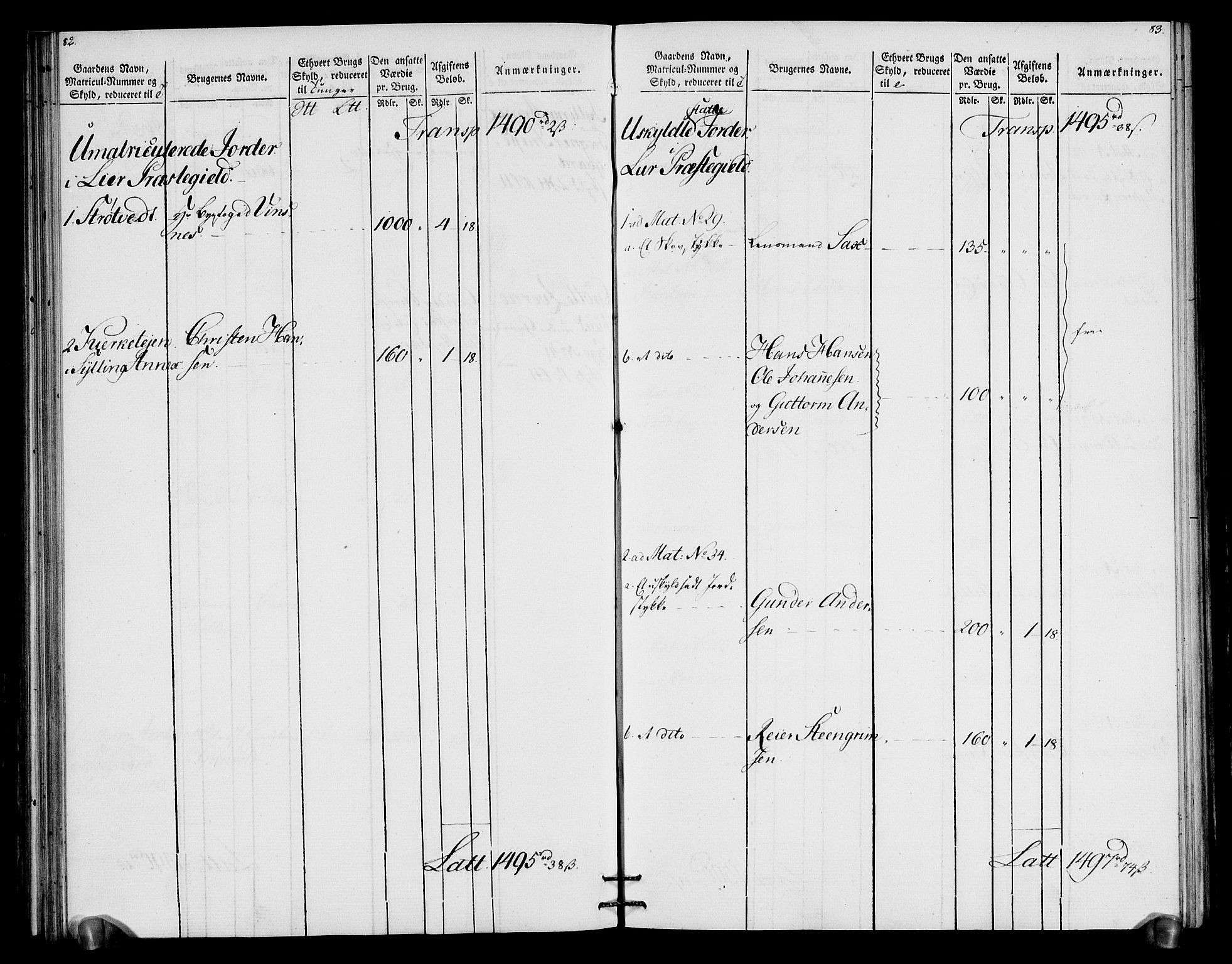 Rentekammeret inntil 1814, Realistisk ordnet avdeling, RA/EA-4070/N/Ne/Nea/L0066: Buskerud fogderi. Oppebørselsregister for Lier, Røyken og Hurum prestegjeld, 1803-1804, s. 45