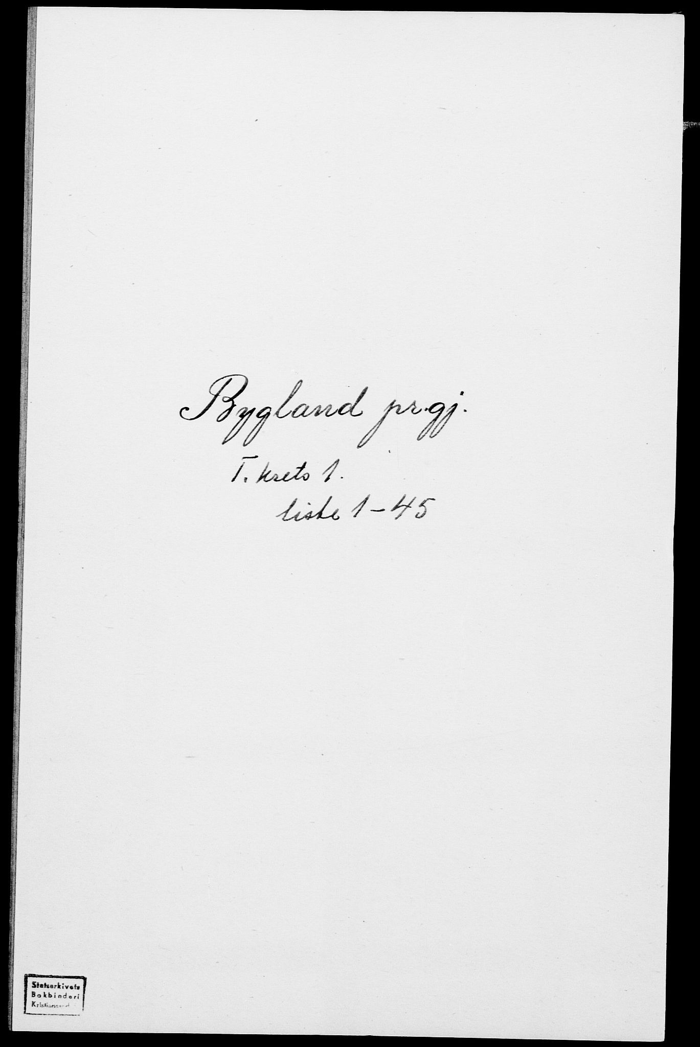 SAK, Folketelling 1875 for 0938P Bygland prestegjeld, 1875, s. 37