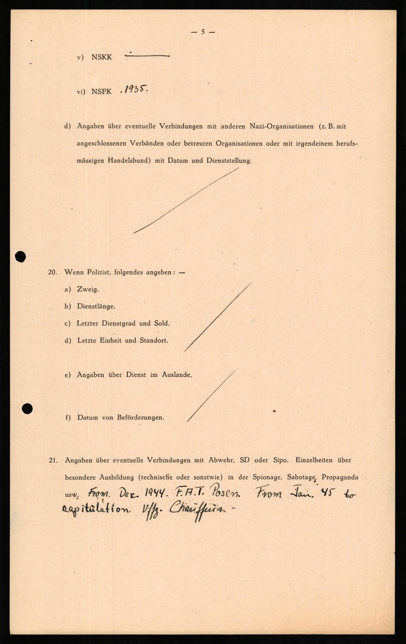 Forsvaret, Forsvarets overkommando II, AV/RA-RAFA-3915/D/Db/L0013: CI Questionaires. Tyske okkupasjonsstyrker i Norge. Tyskere., 1945-1946, s. 368