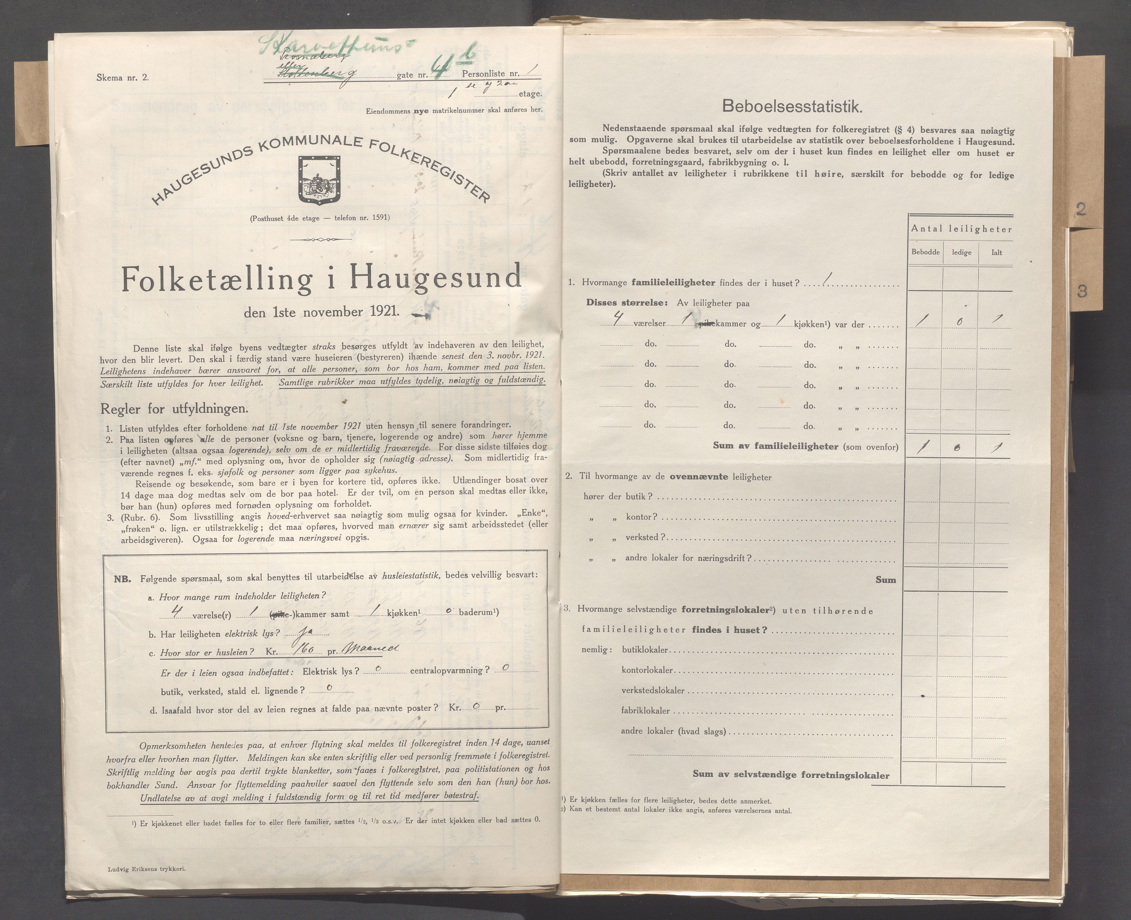 IKAR, Kommunal folketelling 1.11.1921 for Haugesund, 1921, s. 7043