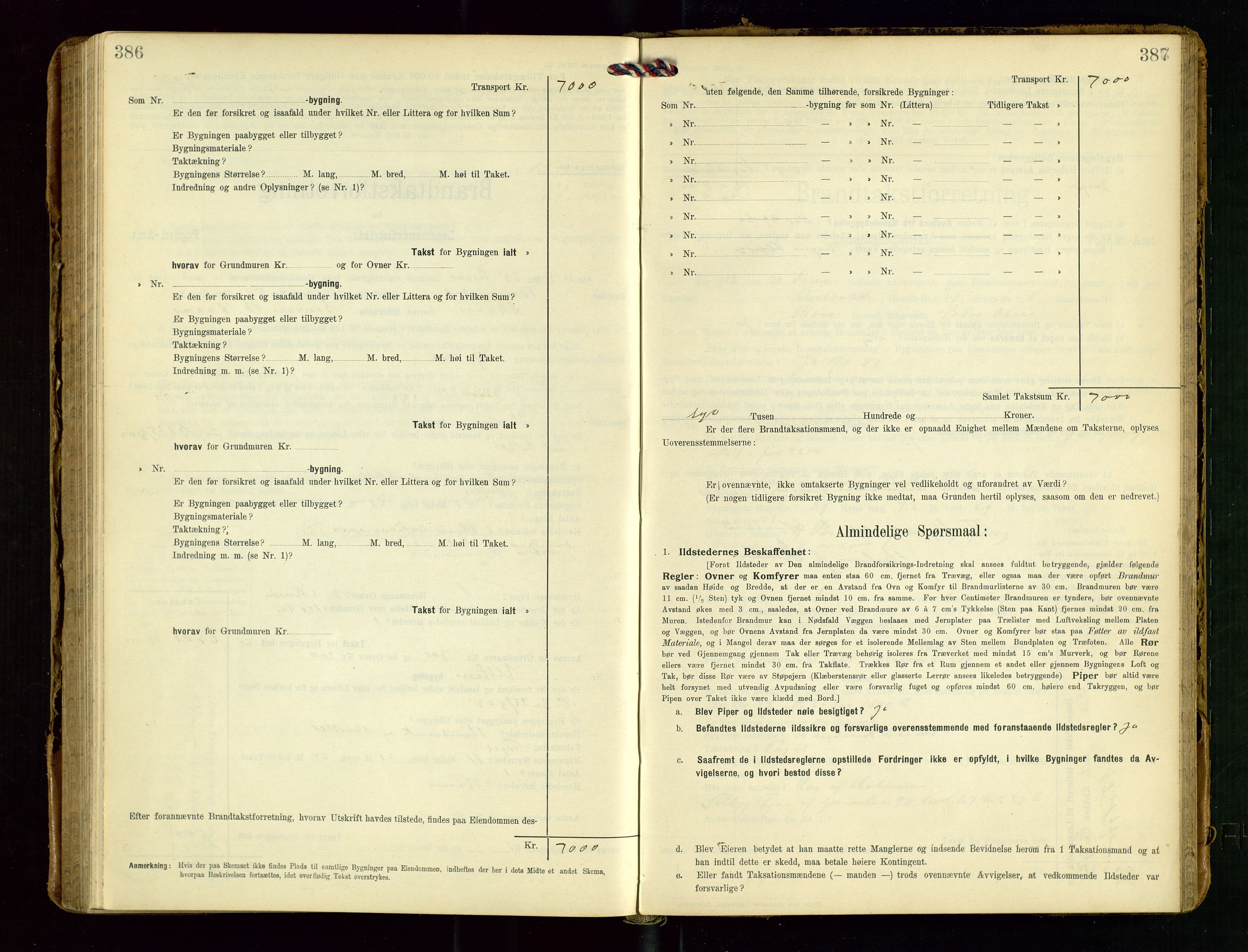 Torvestad lensmannskontor, AV/SAST-A-100307/1/Gob/L0004: "Brandtaxationsprotokol for Torvestad Lensmannsdistrikt", 1909-1923, s. 386-387