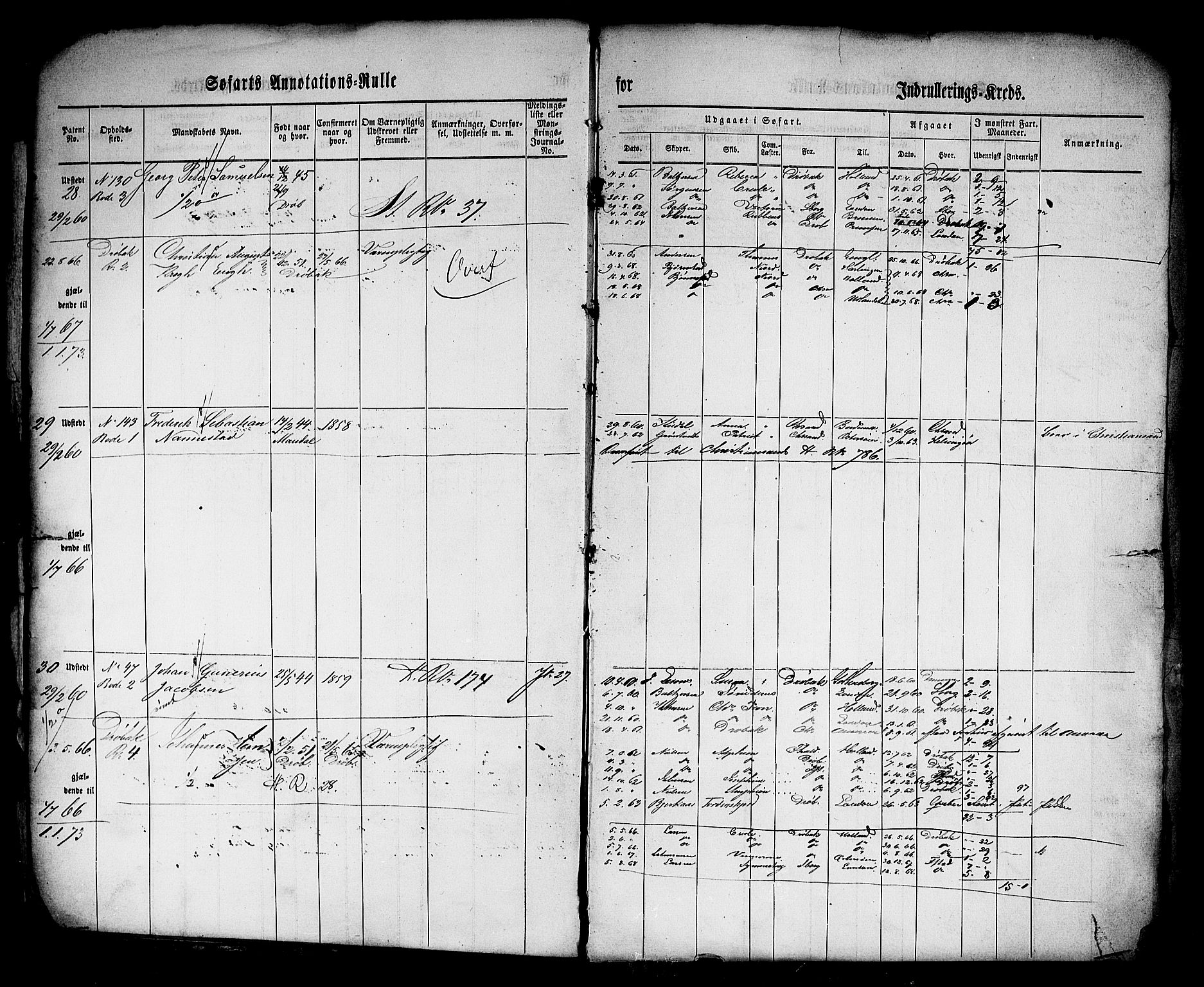 Drøbak mønstringskontor, AV/SAO-A-10569f/F/Fc/Fca/L0001: Patent nr. 1-273, 1860, s. 13