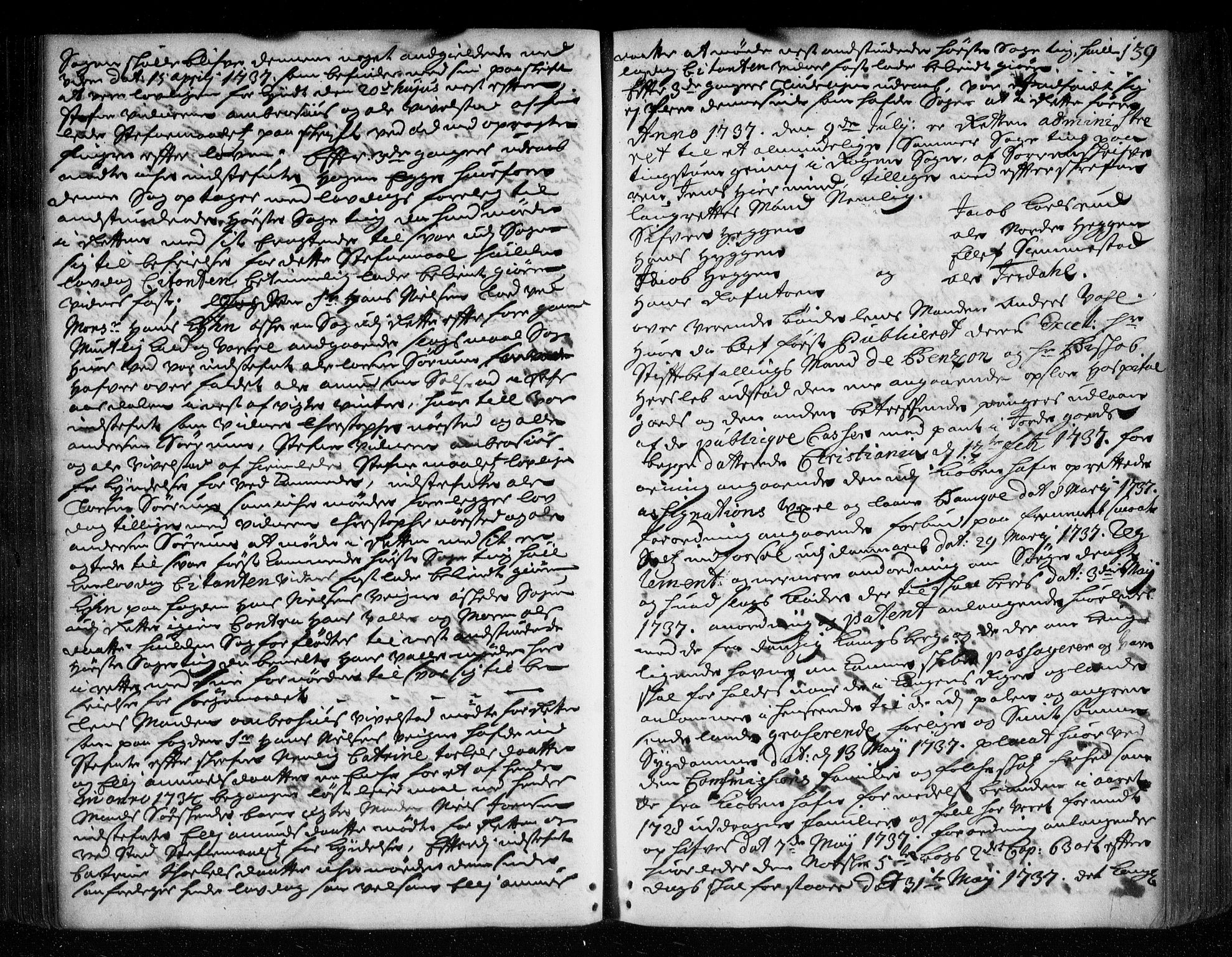 Lier, Røyken og Hurum sorenskriveri, SAKO/A-89/F/Fa/L0048: Tingbok, 1736-1738, s. 139