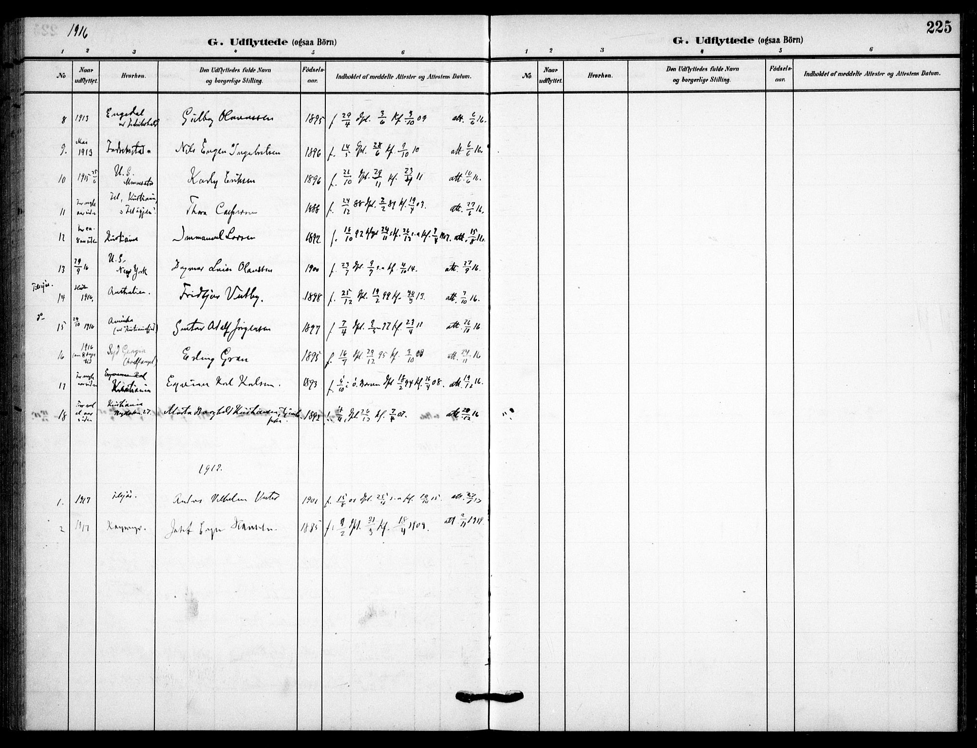 Skedsmo prestekontor Kirkebøker, AV/SAO-A-10033a/F/Fc/L0001: Ministerialbok nr. III 1, 1908-1916, s. 225