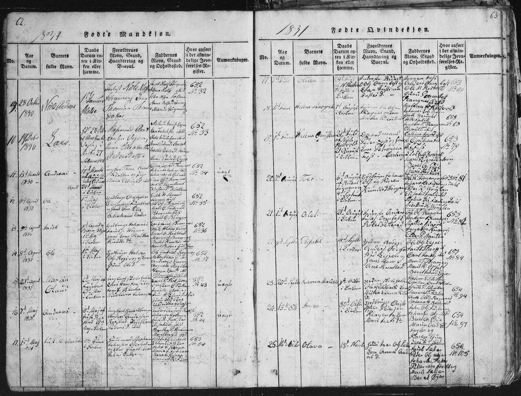 Ministerialprotokoller, klokkerbøker og fødselsregistre - Møre og Romsdal, SAT/A-1454/581/L0942: Klokkerbok nr. 581C00, 1820-1836, s. 62-63