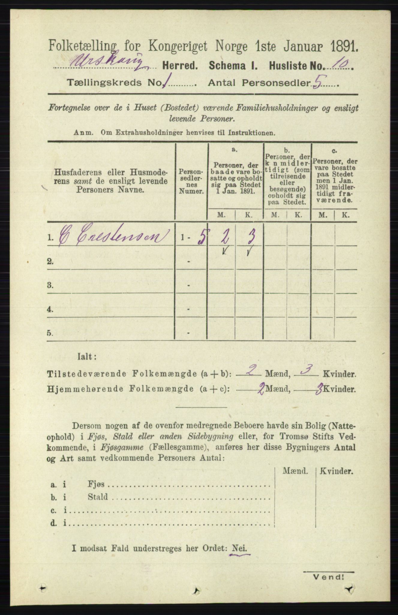 RA, Folketelling 1891 for 0224 Aurskog herred, 1891, s. 39