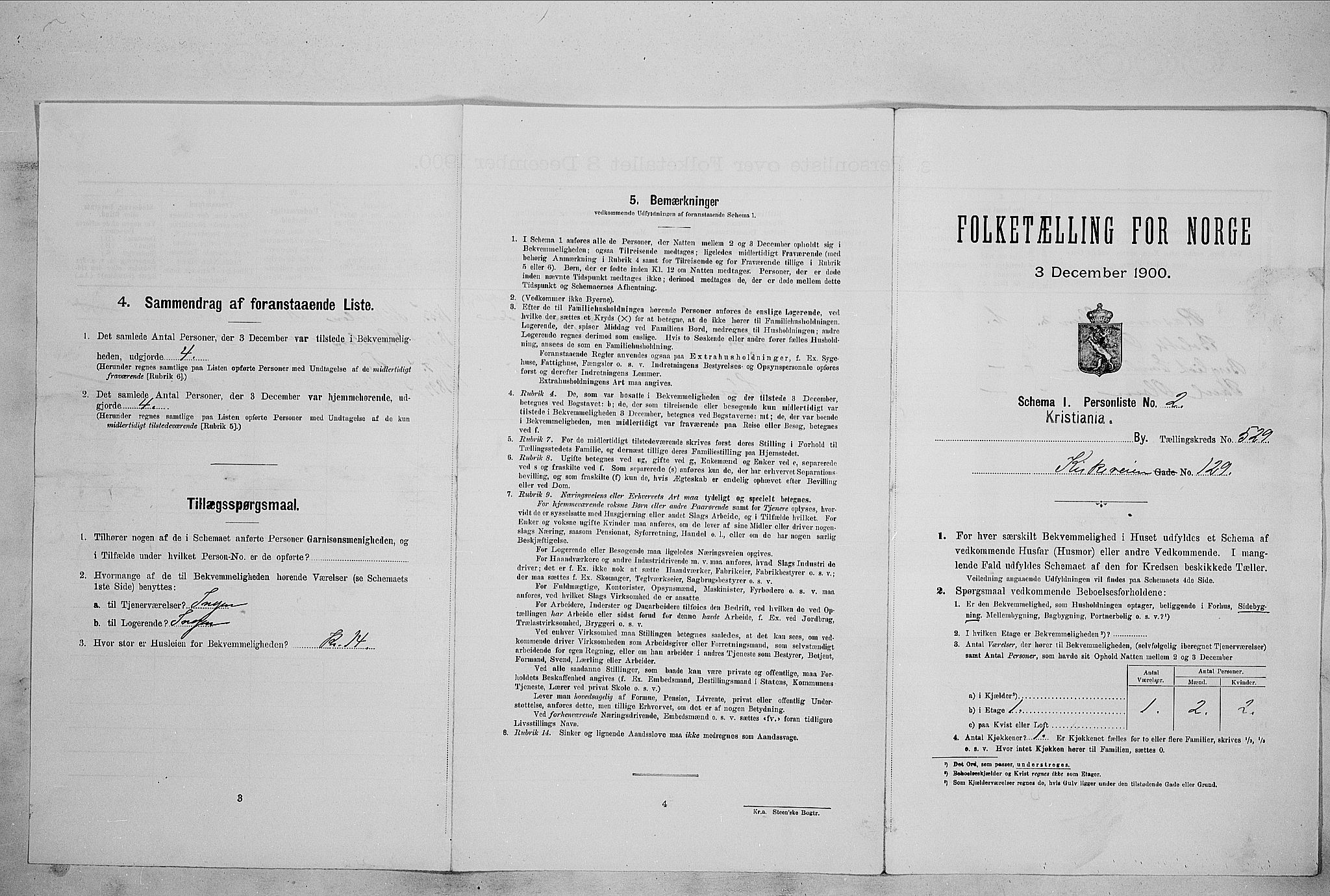 SAO, Folketelling 1900 for 0301 Kristiania kjøpstad, 1900, s. 46443