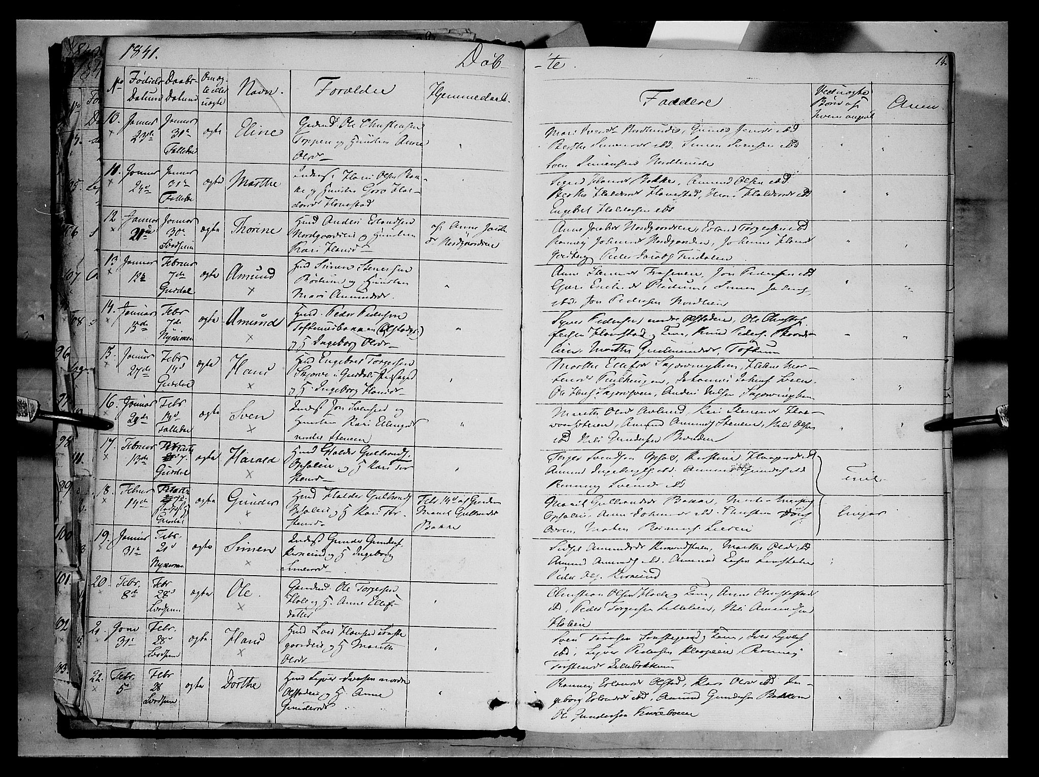 Gausdal prestekontor, AV/SAH-PREST-090/H/Ha/Haa/L0007: Ministerialbok nr. 7, 1840-1850, s. 14