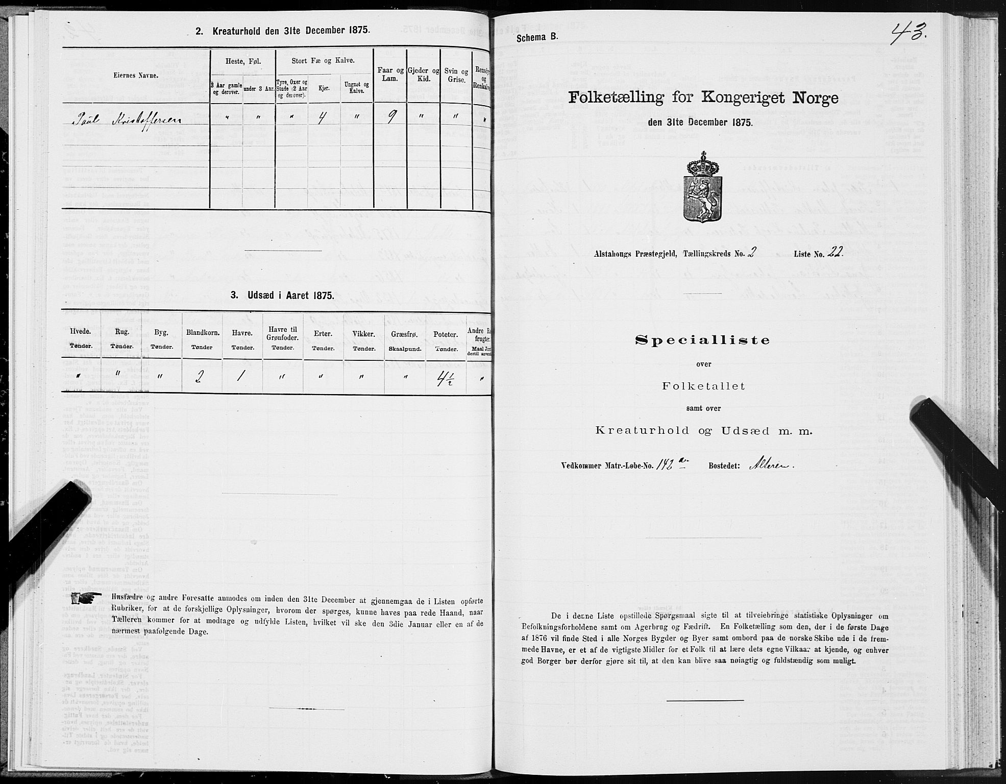 SAT, Folketelling 1875 for 1820P Alstahaug prestegjeld, 1875, s. 1643