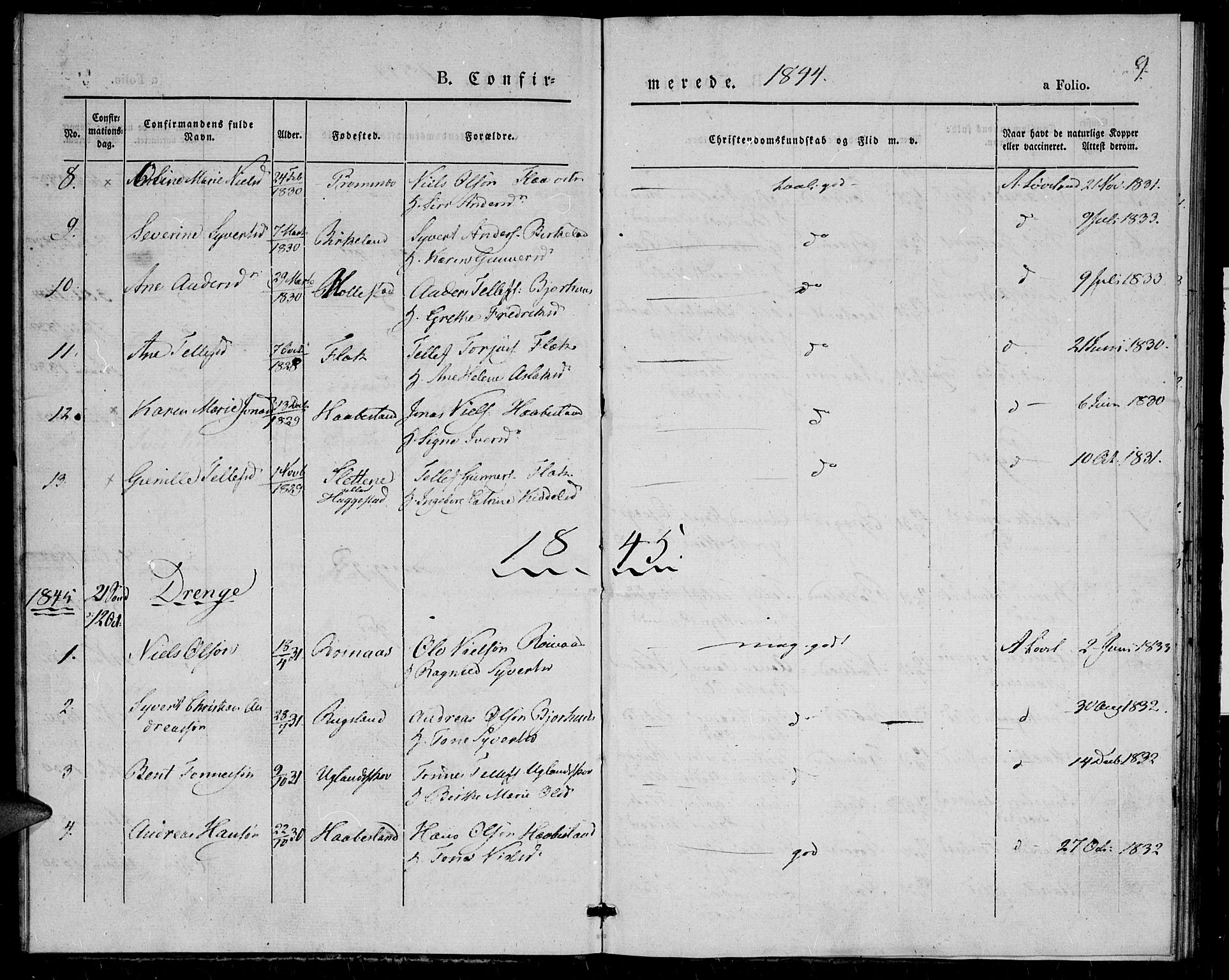 Birkenes sokneprestkontor, SAK/1111-0004/F/Fa/L0002: Ministerialbok nr. A 2, 1839-1849, s. 10