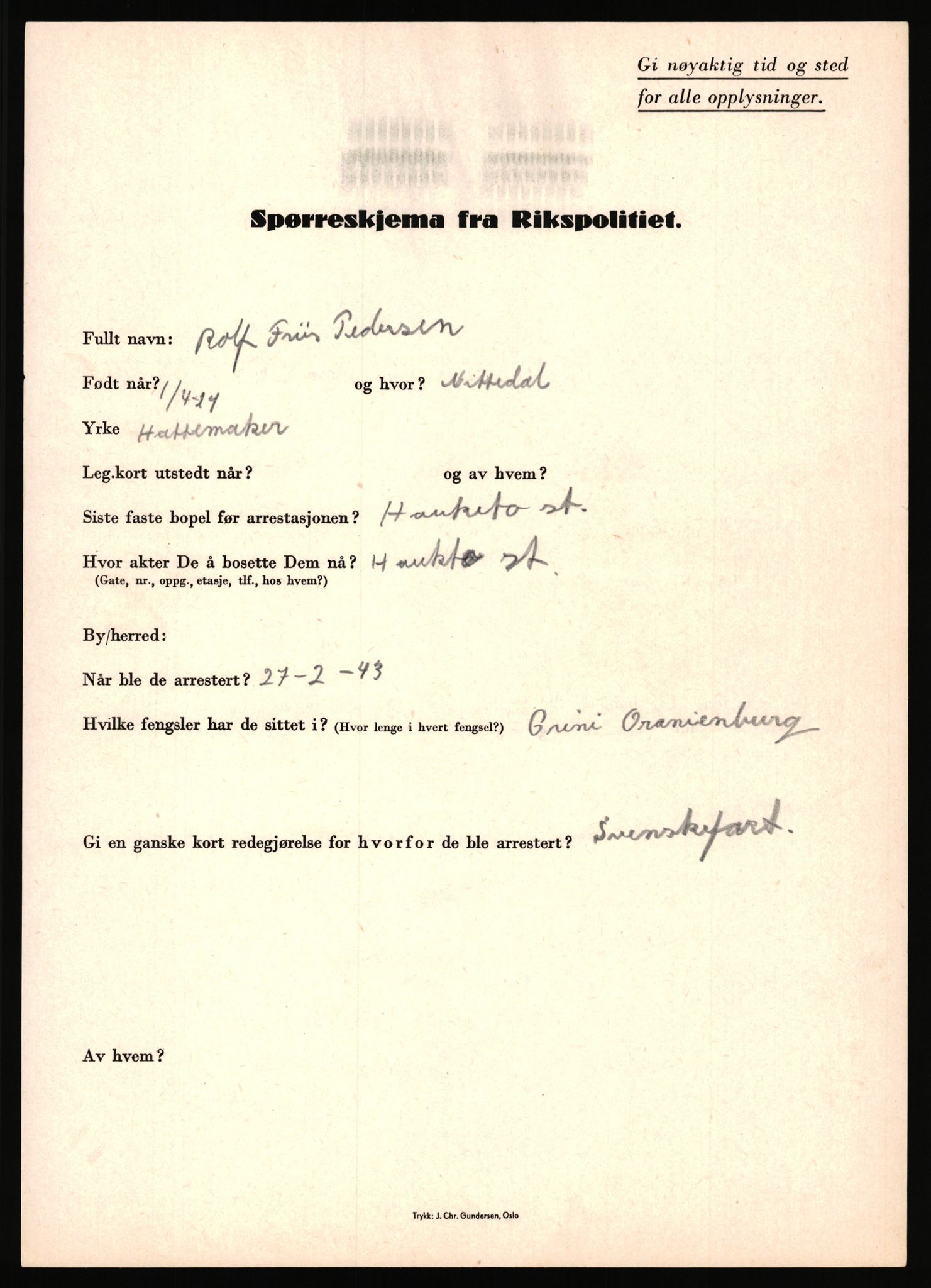 Rikspolitisjefen, AV/RA-S-1560/L/L0013: Noss, Eirik - Petrussen, Sigurd, 1940-1945, s. 1137