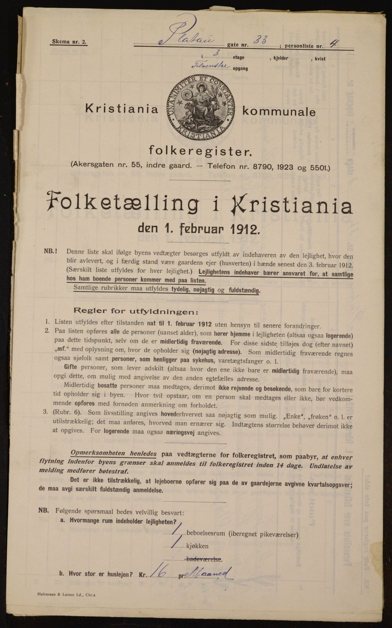 OBA, Kommunal folketelling 1.2.1912 for Kristiania, 1912, s. 81366