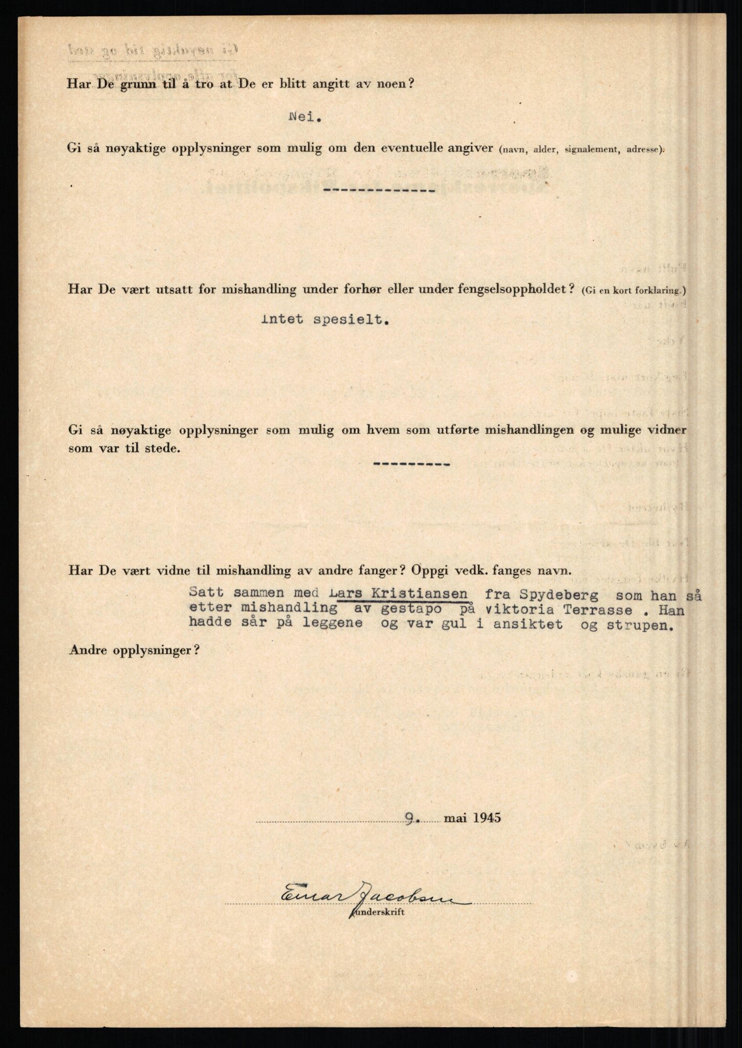 Rikspolitisjefen, AV/RA-S-1560/L/L0008: Jaffe, Bernhard - Karset, Helge Hafsahl, 1940-1945, s. 26