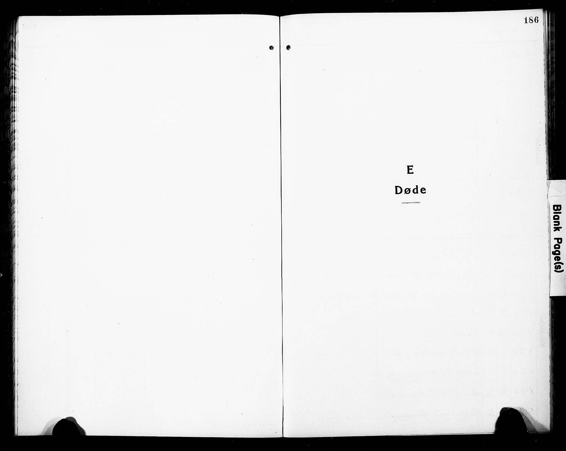 Hedrum kirkebøker, SAKO/A-344/G/Ga/L0005: Klokkerbok nr. I 5, 1916-1930, s. 186