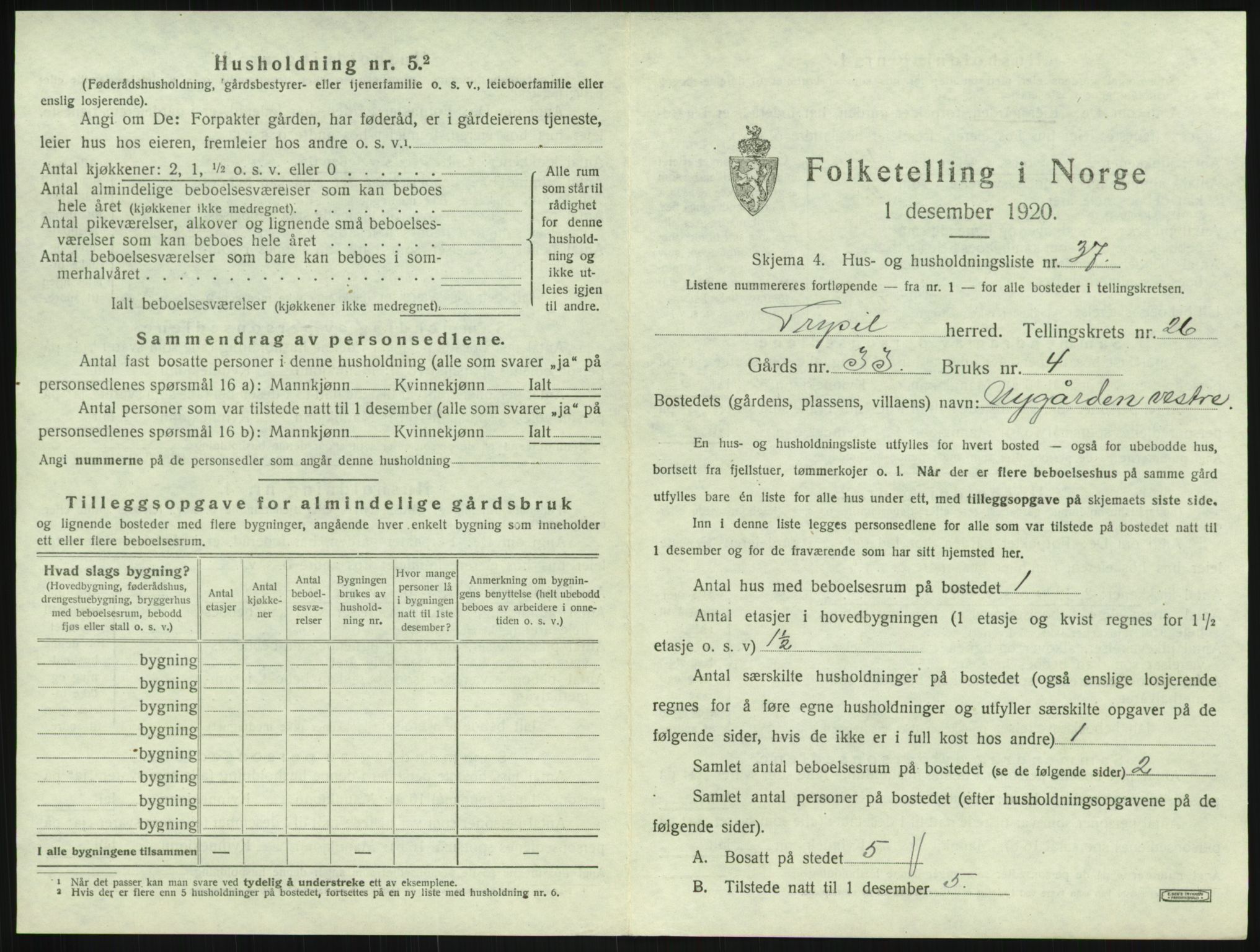 SAH, Folketelling 1920 for 0428 Trysil herred, 1920, s. 2527