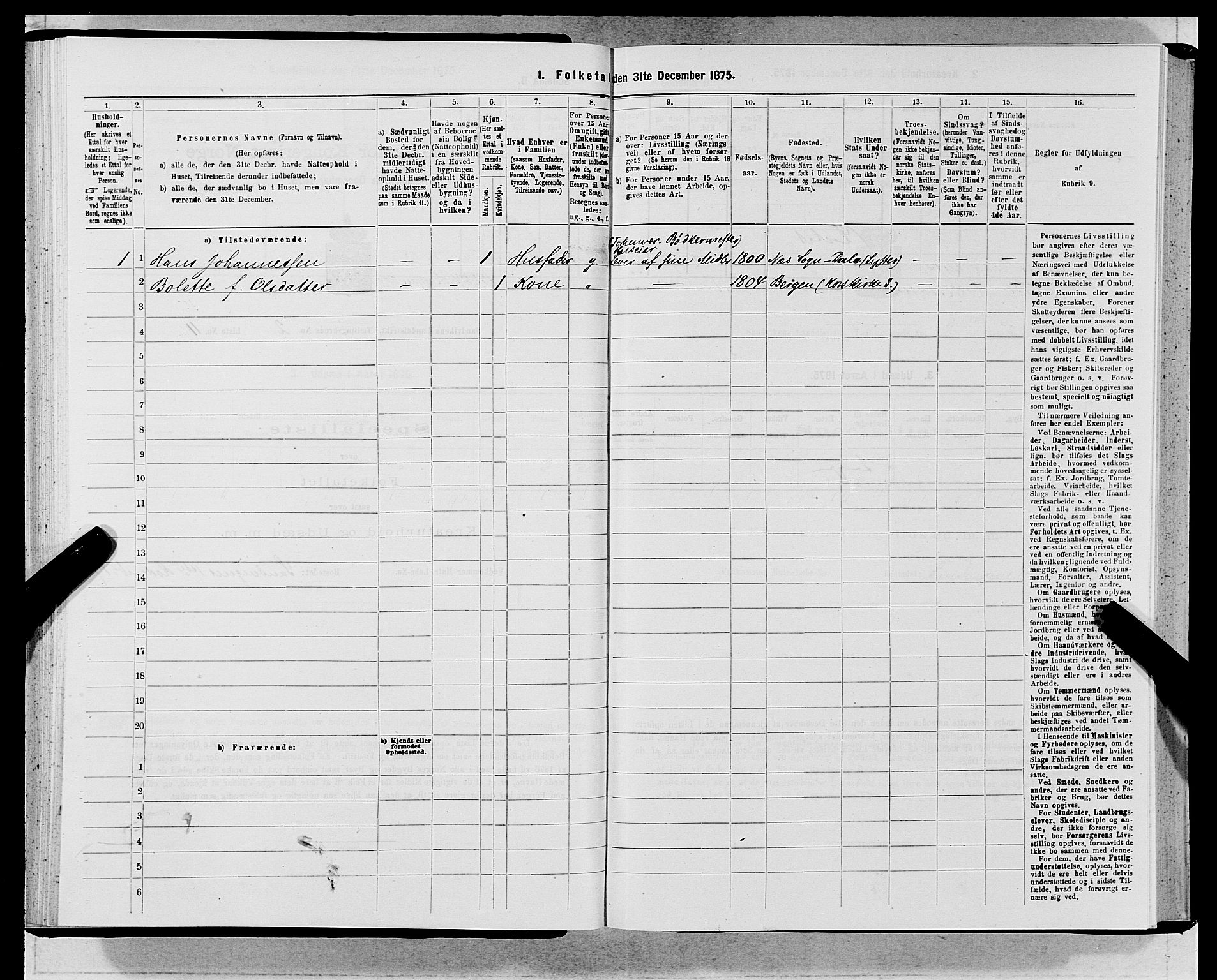 SAB, Folketelling 1875 for 1281L Bergen landdistrikt, Domkirkens landsokn og Sandvikens landsokn, 1875, s. 148