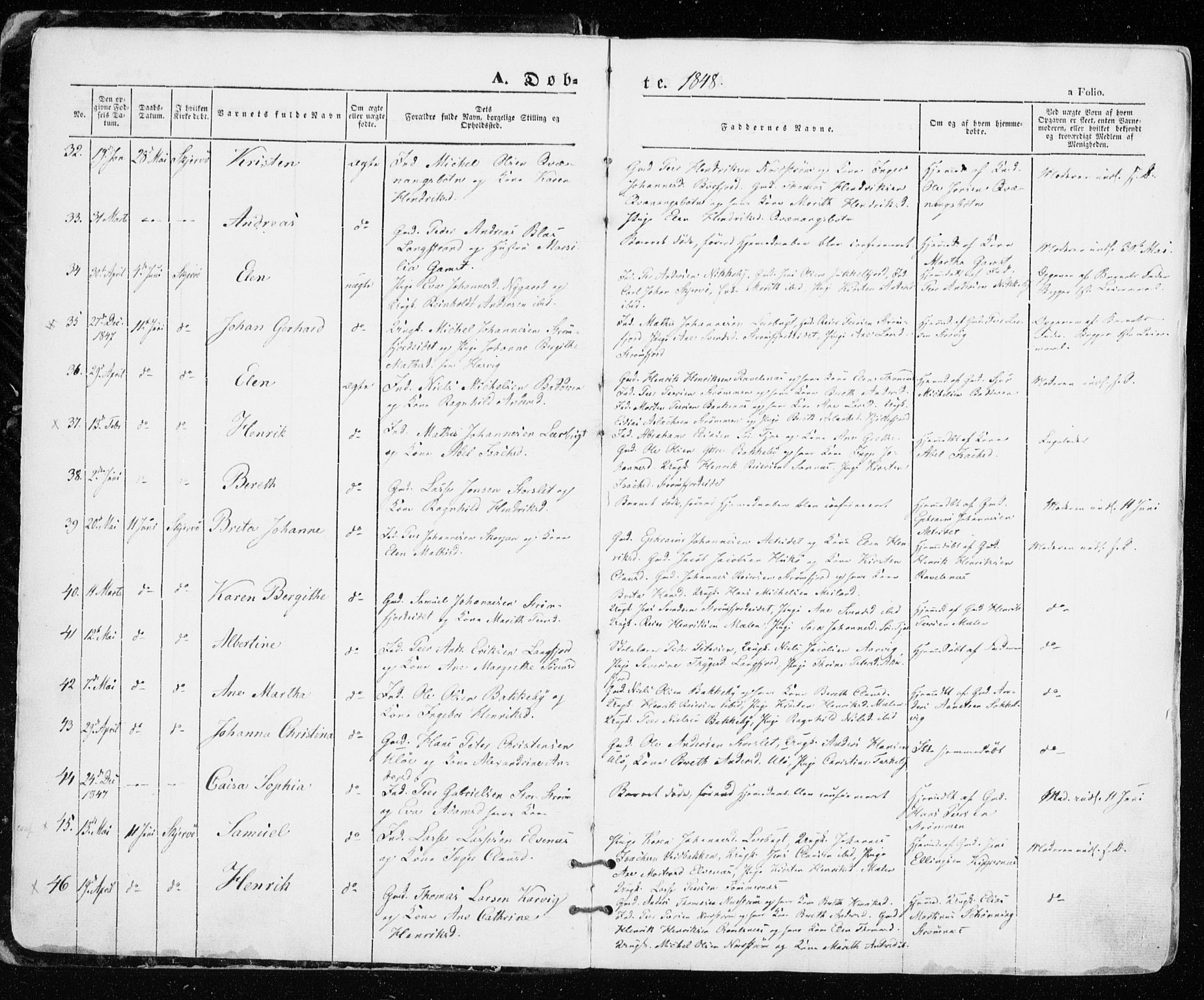 Skjervøy sokneprestkontor, AV/SATØ-S-1300/H/Ha/Haa/L0006kirke: Ministerialbok nr. 6, 1848-1859
