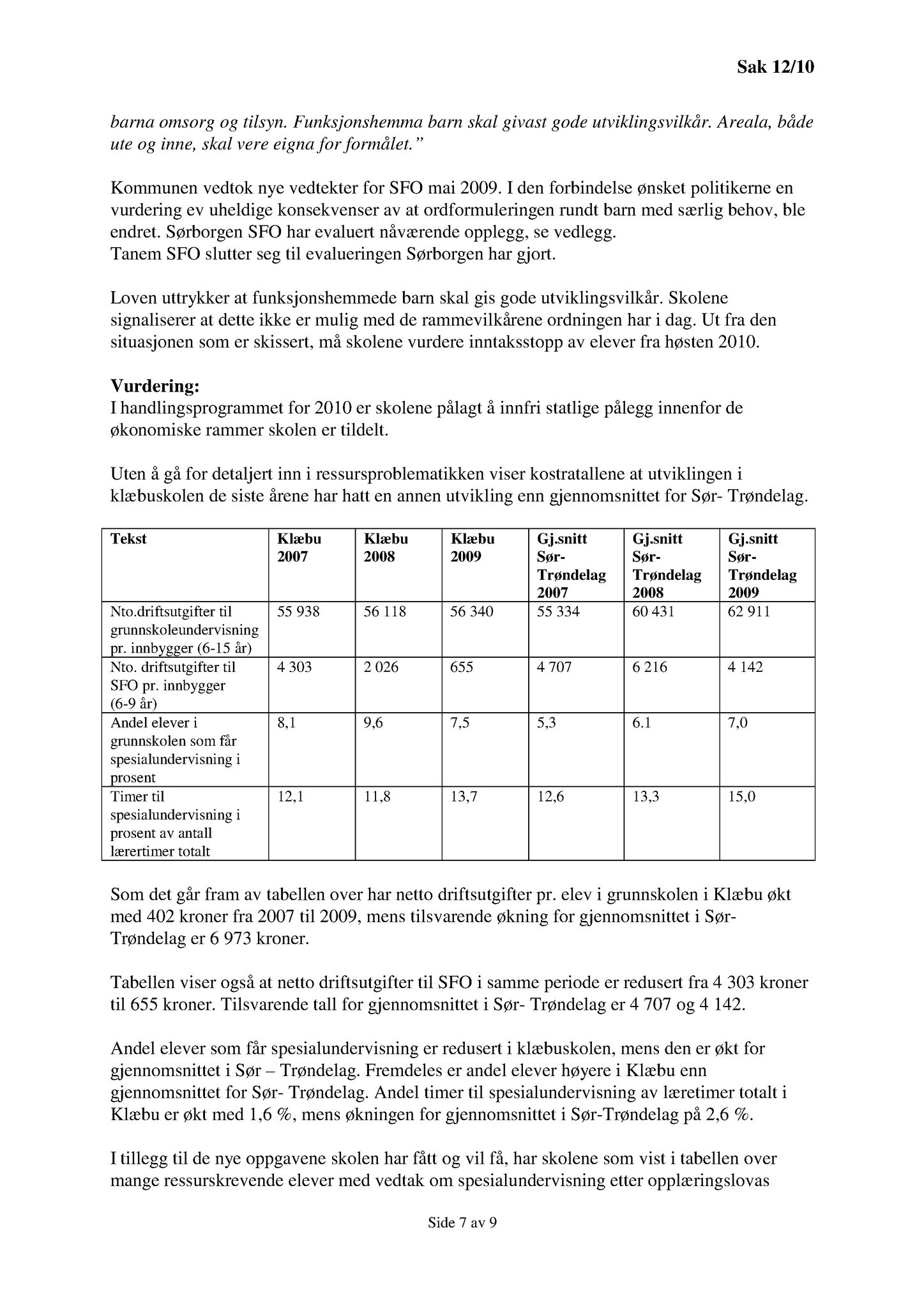 Klæbu Kommune, TRKO/KK/14-UTY/L003: Utvalg for tjenesteyting - Møtedokumenter, 2010, s. 37