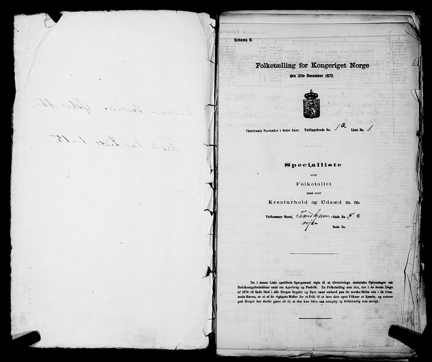 RA, Folketelling 1875 for 0218bP Østre Aker prestegjeld, 1875, s. 165