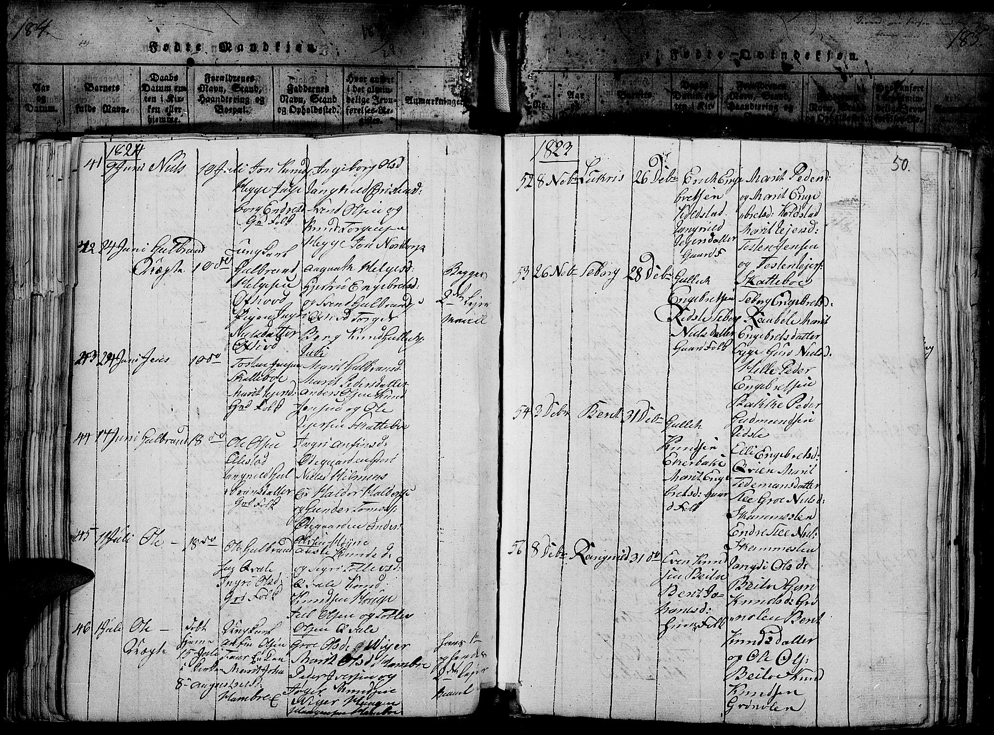 Slidre prestekontor, AV/SAH-PREST-134/H/Ha/Haa/L0002: Ministerialbok nr. 2, 1814-1830, s. 185y