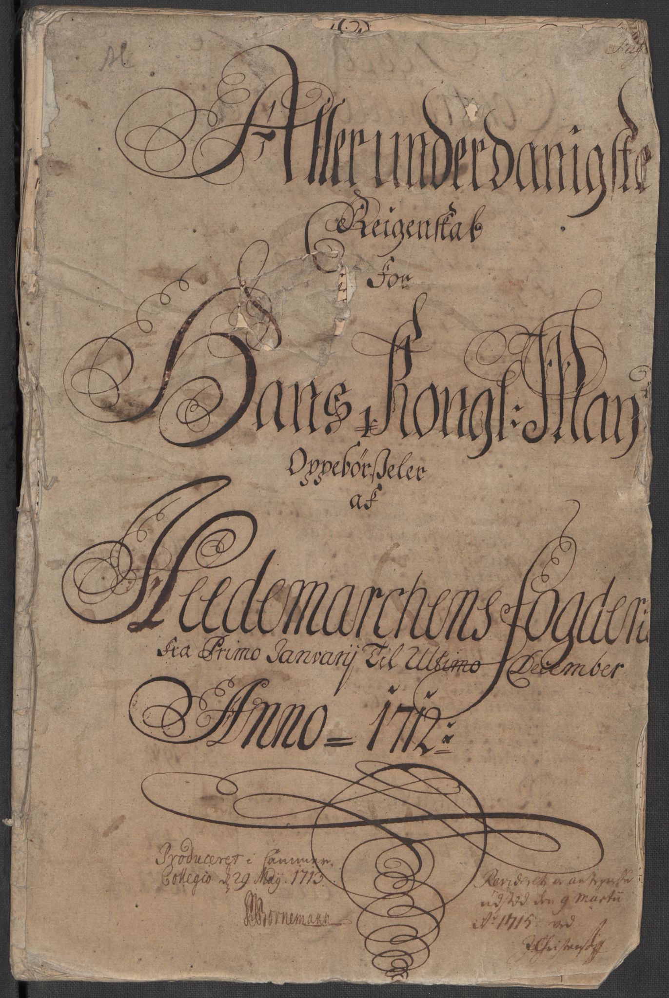 Rentekammeret inntil 1814, Reviderte regnskaper, Fogderegnskap, RA/EA-4092/R16/L1049: Fogderegnskap Hedmark, 1712, s. 3