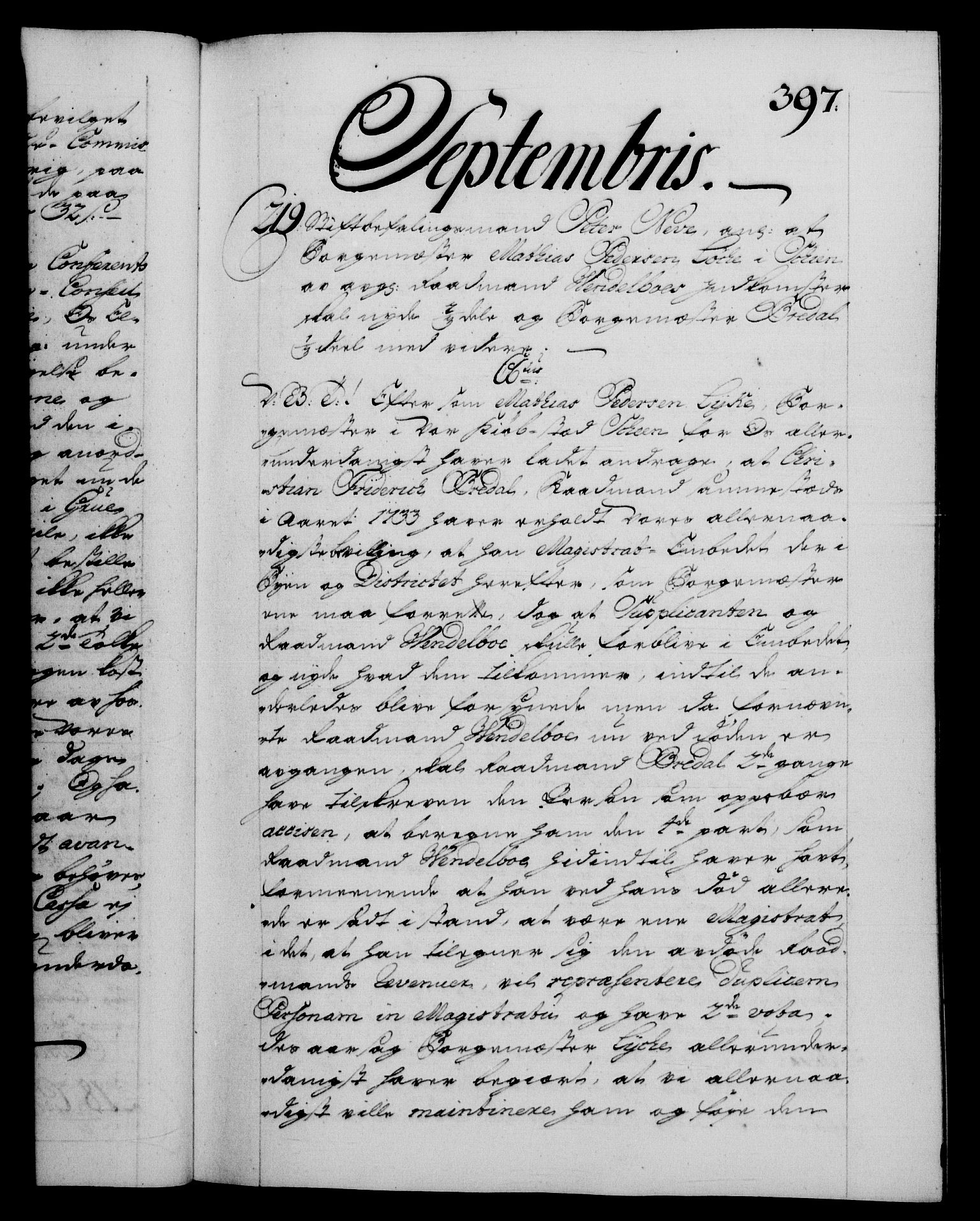 Danske Kanselli 1572-1799, AV/RA-EA-3023/F/Fc/Fca/Fcab/L0028: Norske tegnelser, 1738-1740, s. 397a