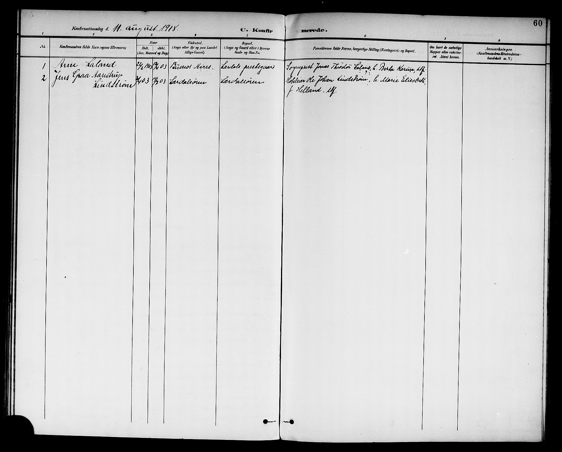 Lærdal sokneprestembete, AV/SAB-A-81201: Klokkerbok nr. A 1, 1897-1920, s. 60