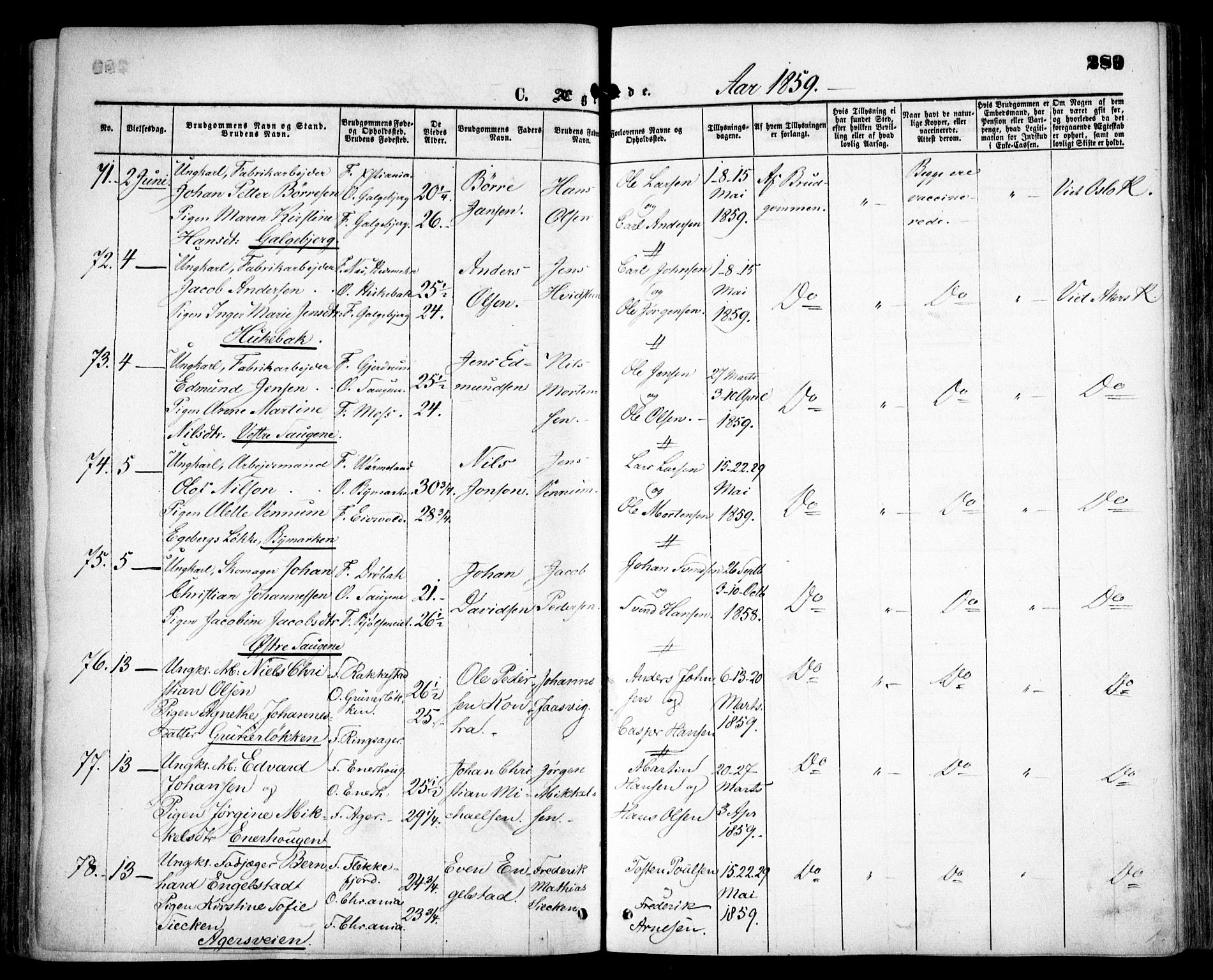 Grønland prestekontor Kirkebøker, SAO/A-10848/F/Fa/L0001: Ministerialbok nr. 1, 1859-1861, s. 289
