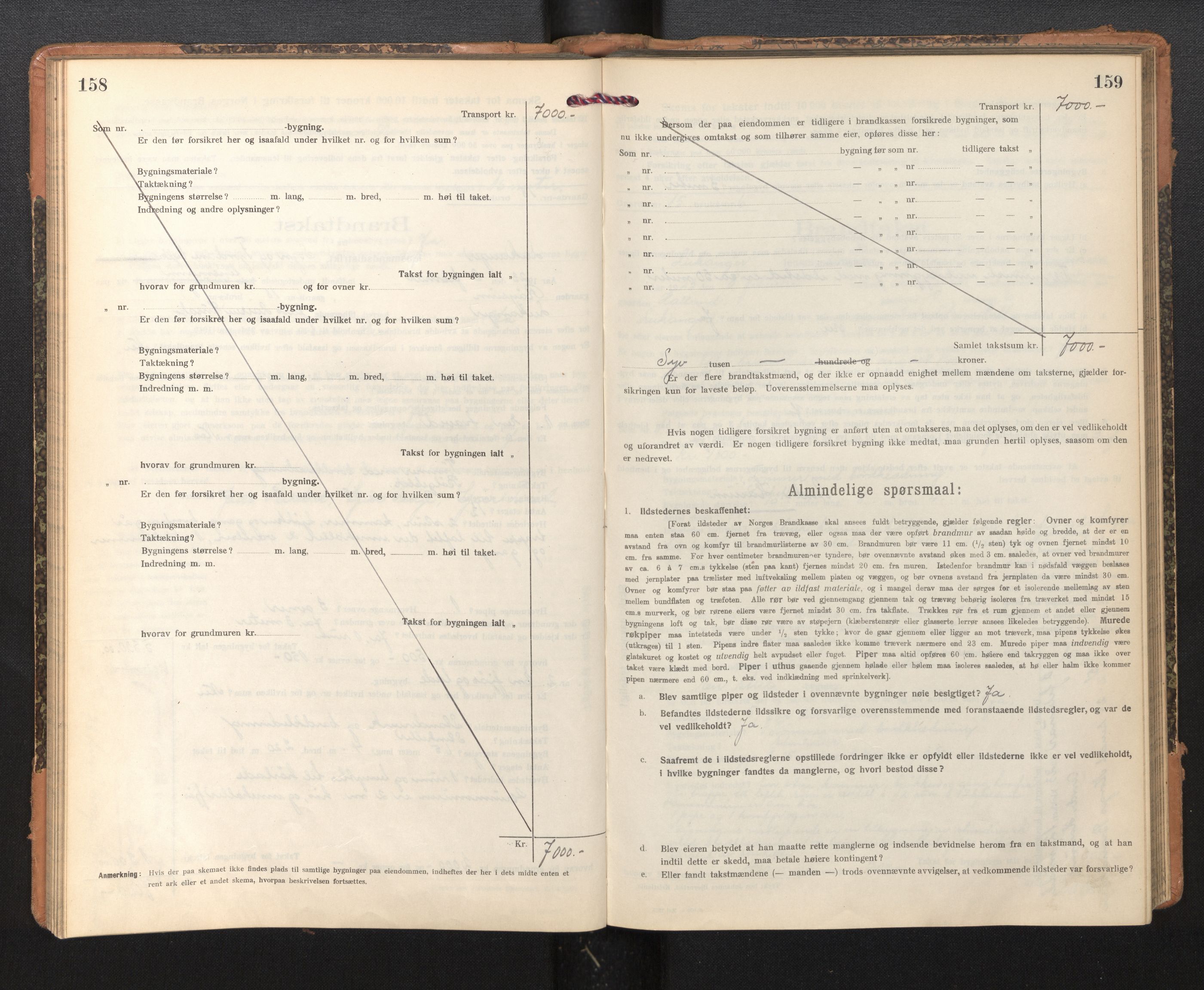 Lensmannen i Leikanger, AV/SAB-A-29201/0012/L0006: Branntakstprotokoll, skjematakst, 1920-1926, s. 158-159