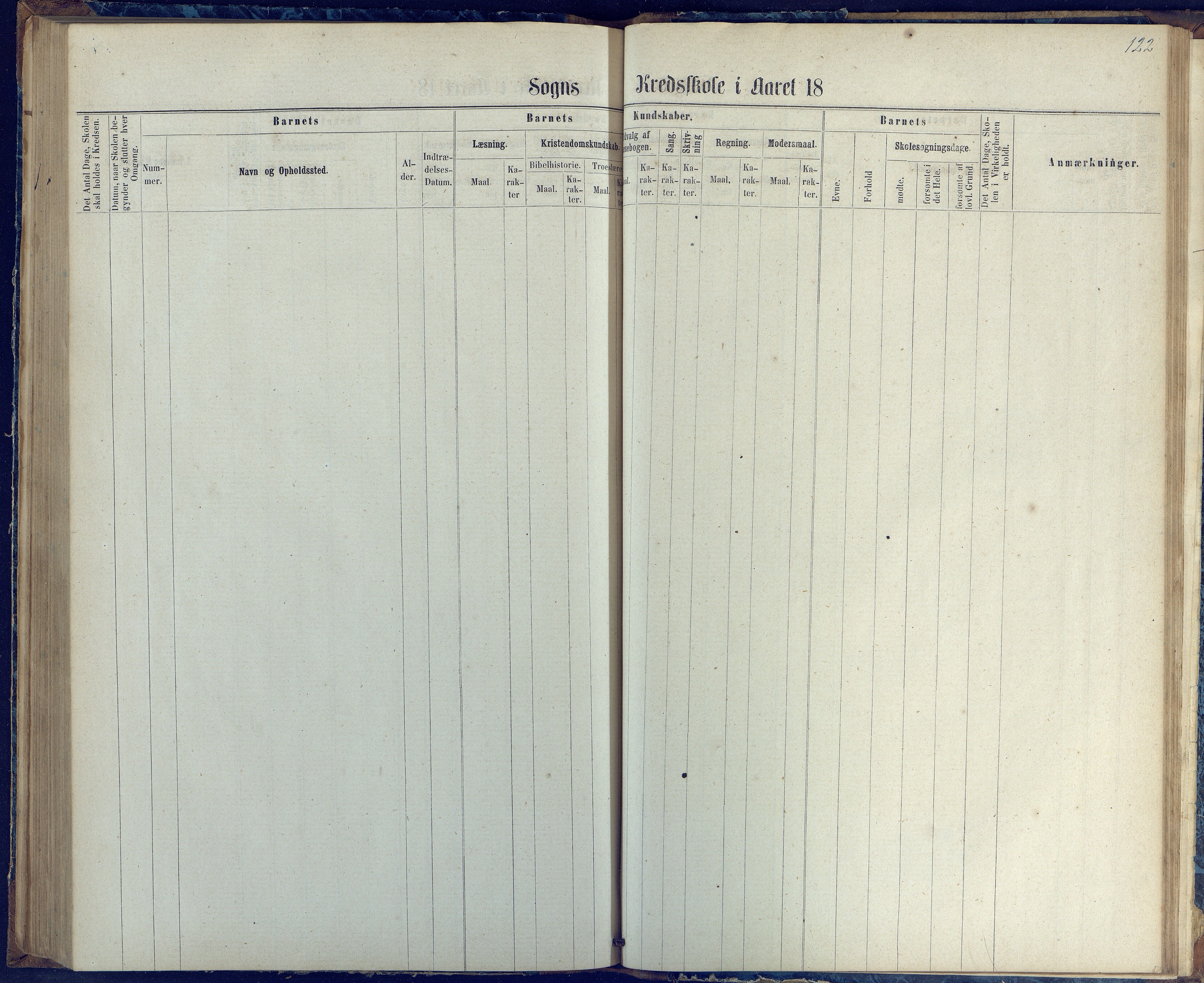 Øyestad kommune frem til 1979, AAKS/KA0920-PK/06/06G/L0002: Skoleprotokoll, 1863-1875, s. 122