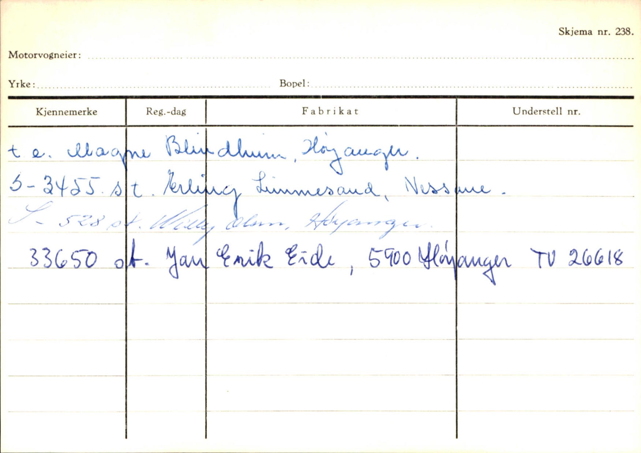 Statens vegvesen, Sogn og Fjordane vegkontor, AV/SAB-A-5301/4/F/L0130: Eigarregister Eid T-Å. Høyanger A-O, 1945-1975, s. 931