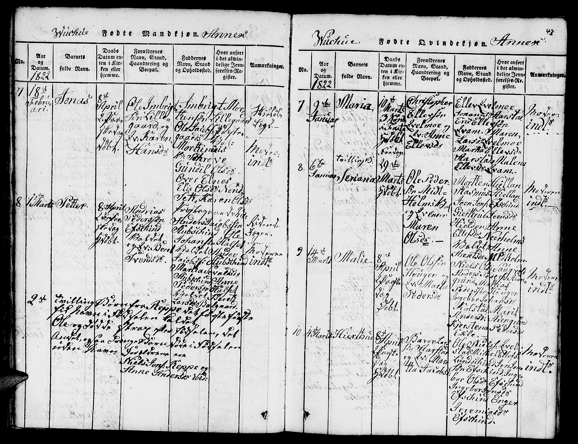 Ministerialprotokoller, klokkerbøker og fødselsregistre - Nord-Trøndelag, SAT/A-1458/724/L0265: Klokkerbok nr. 724C01, 1816-1845, s. 43