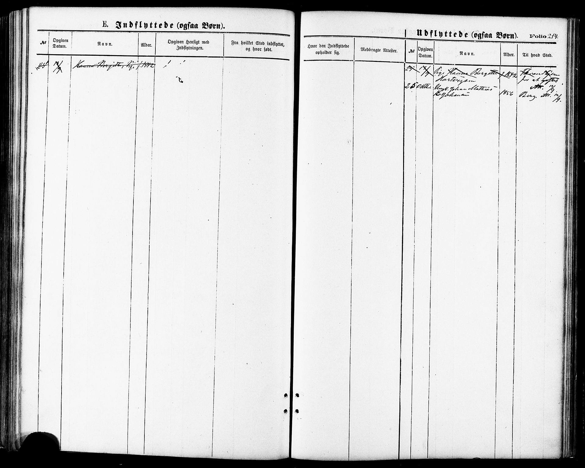 Lenvik sokneprestembete, SATØ/S-1310/H/Ha/Haa/L0010kirke: Ministerialbok nr. 10, 1873-1880, s. 214