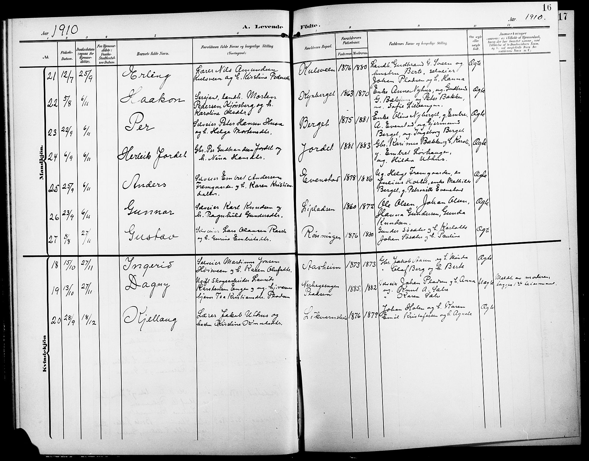 Elverum prestekontor, AV/SAH-PREST-044/H/Ha/Hab/L0008: Klokkerbok nr. 8, 1908-1918, s. 16