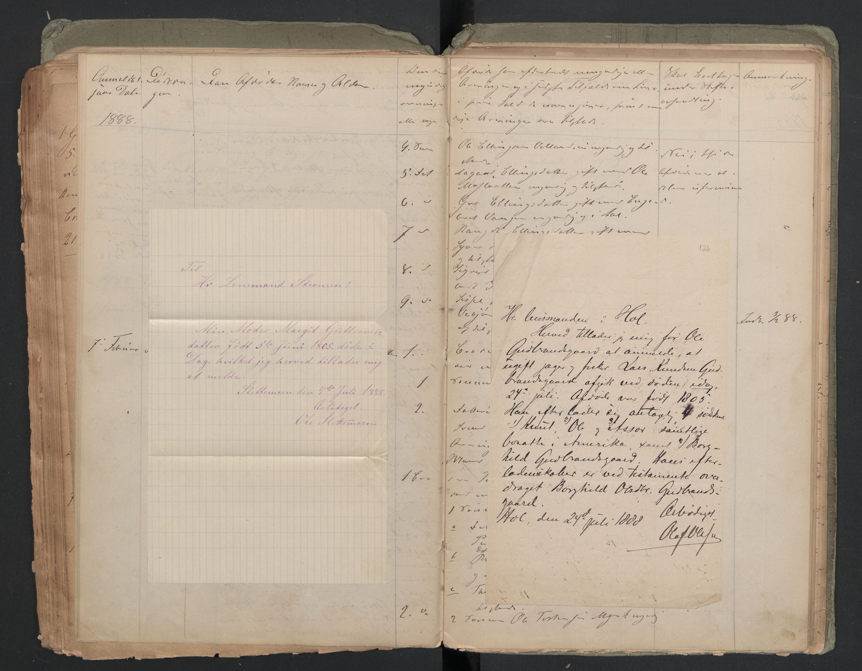 Hol lensmannskontor, AV/SAKO-A-512/H/Ha/L0001: Dødsanmeldelsesprotokoll, 1872-1893