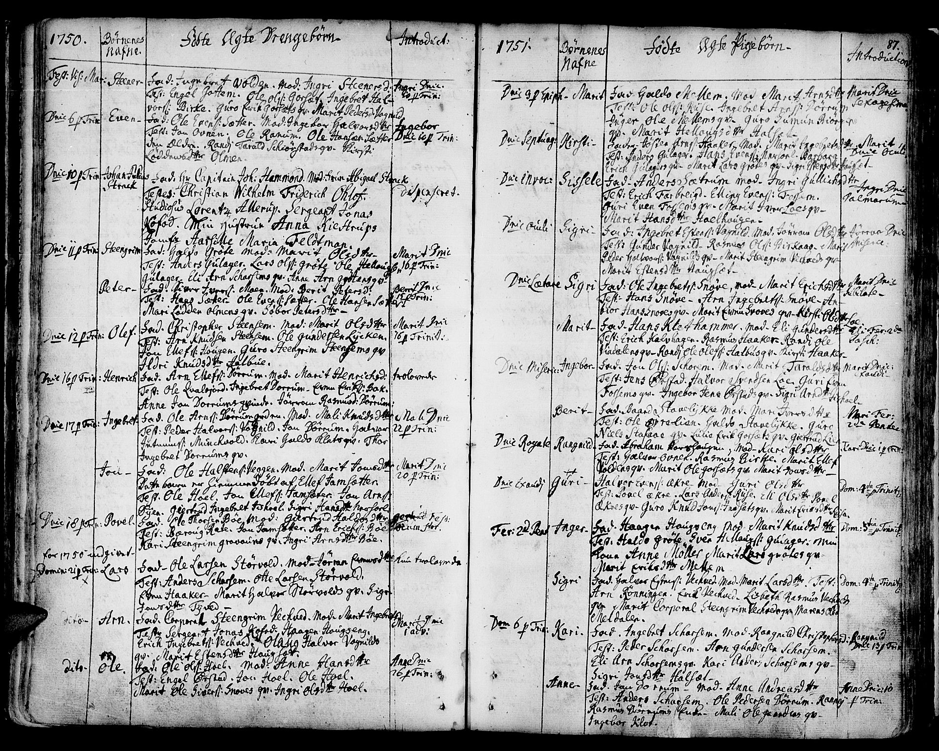 Ministerialprotokoller, klokkerbøker og fødselsregistre - Sør-Trøndelag, AV/SAT-A-1456/678/L0891: Ministerialbok nr. 678A01, 1739-1780, s. 87