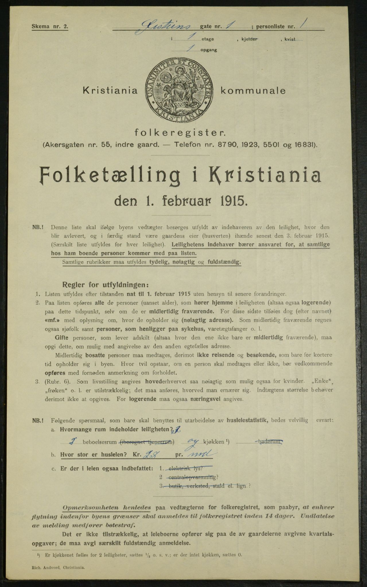 OBA, Kommunal folketelling 1.2.1915 for Kristiania, 1915, s. 130849