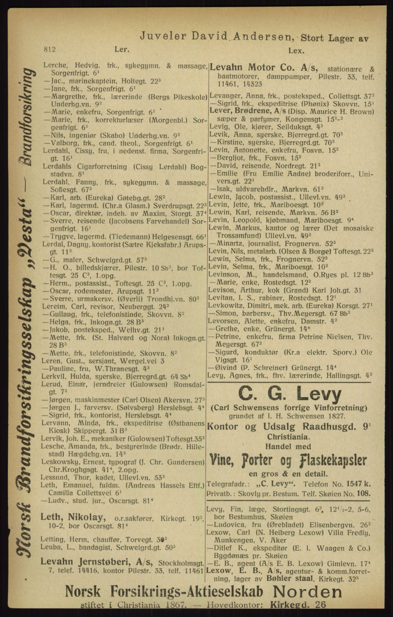 Kristiania/Oslo adressebok, PUBL/-, 1916, s. 812