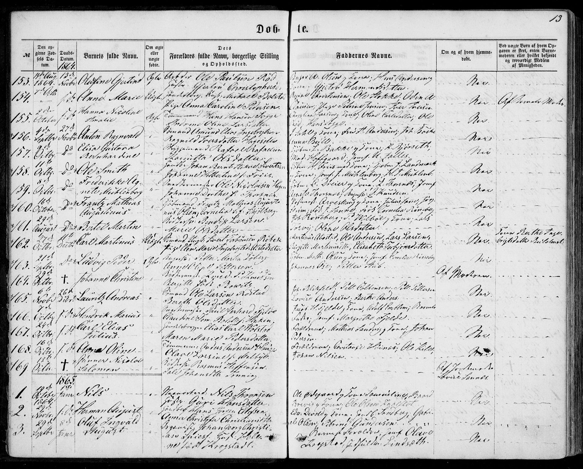 Ministerialprotokoller, klokkerbøker og fødselsregistre - Møre og Romsdal, AV/SAT-A-1454/529/L0452: Ministerialbok nr. 529A02, 1864-1871, s. 13