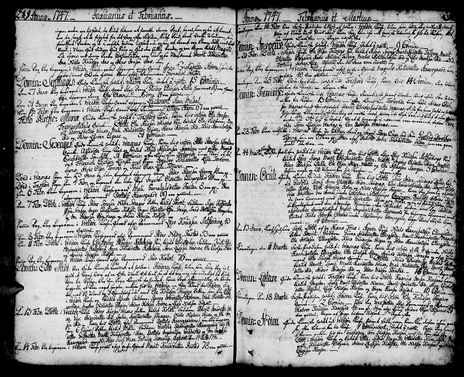 Ministerialprotokoller, klokkerbøker og fødselsregistre - Møre og Romsdal, AV/SAT-A-1454/547/L0599: Ministerialbok nr. 547A01, 1721-1764, s. 288-289