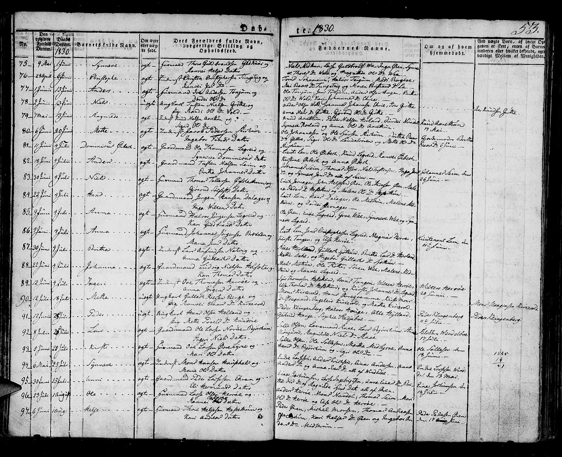 Lærdal sokneprestembete, AV/SAB-A-81201: Ministerialbok nr. A 5, 1822-1834, s. 53