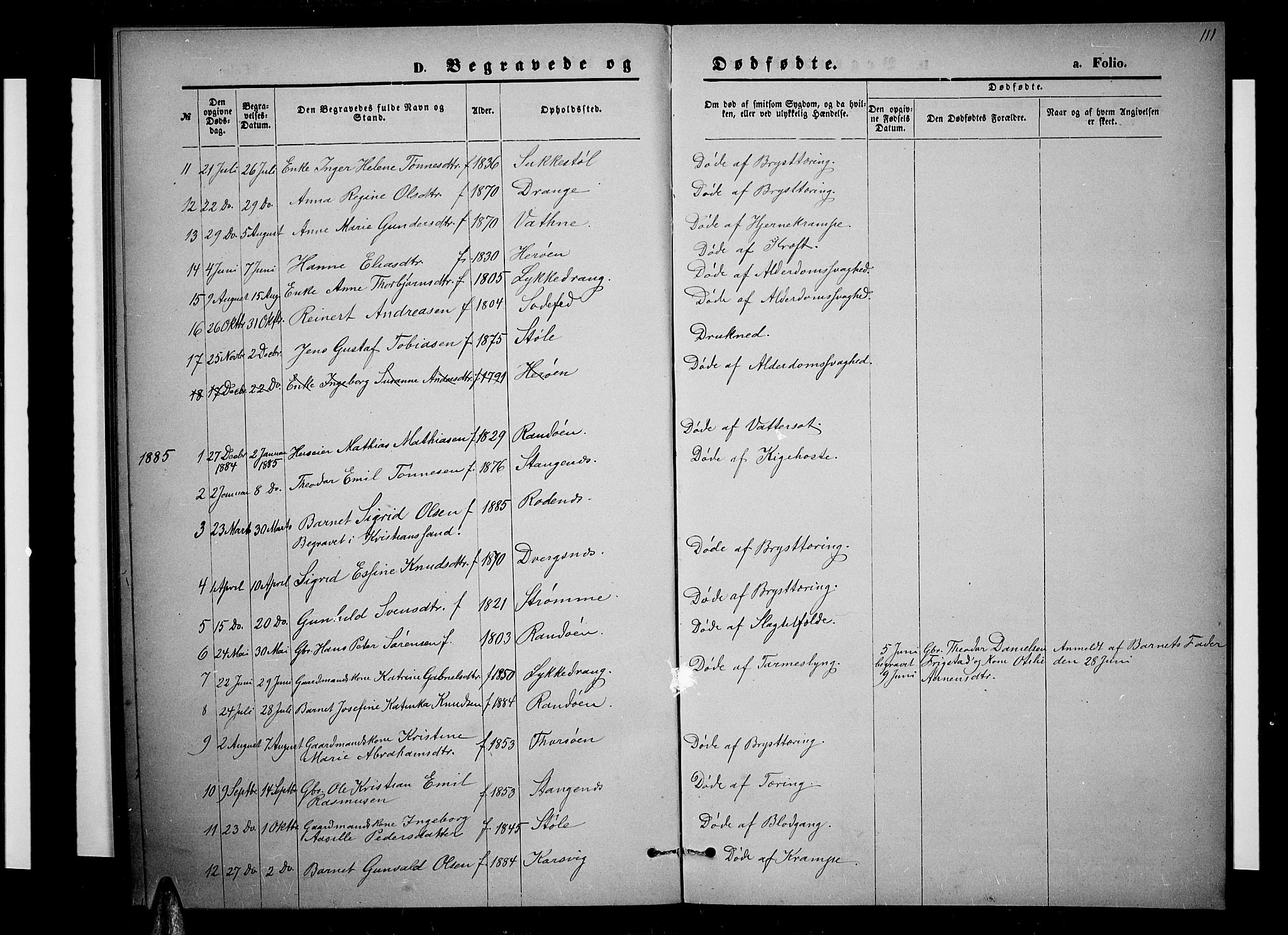 Oddernes sokneprestkontor, SAK/1111-0033/F/Fb/Fbb/L0001: Klokkerbok nr. B 1, 1871-1888, s. 111