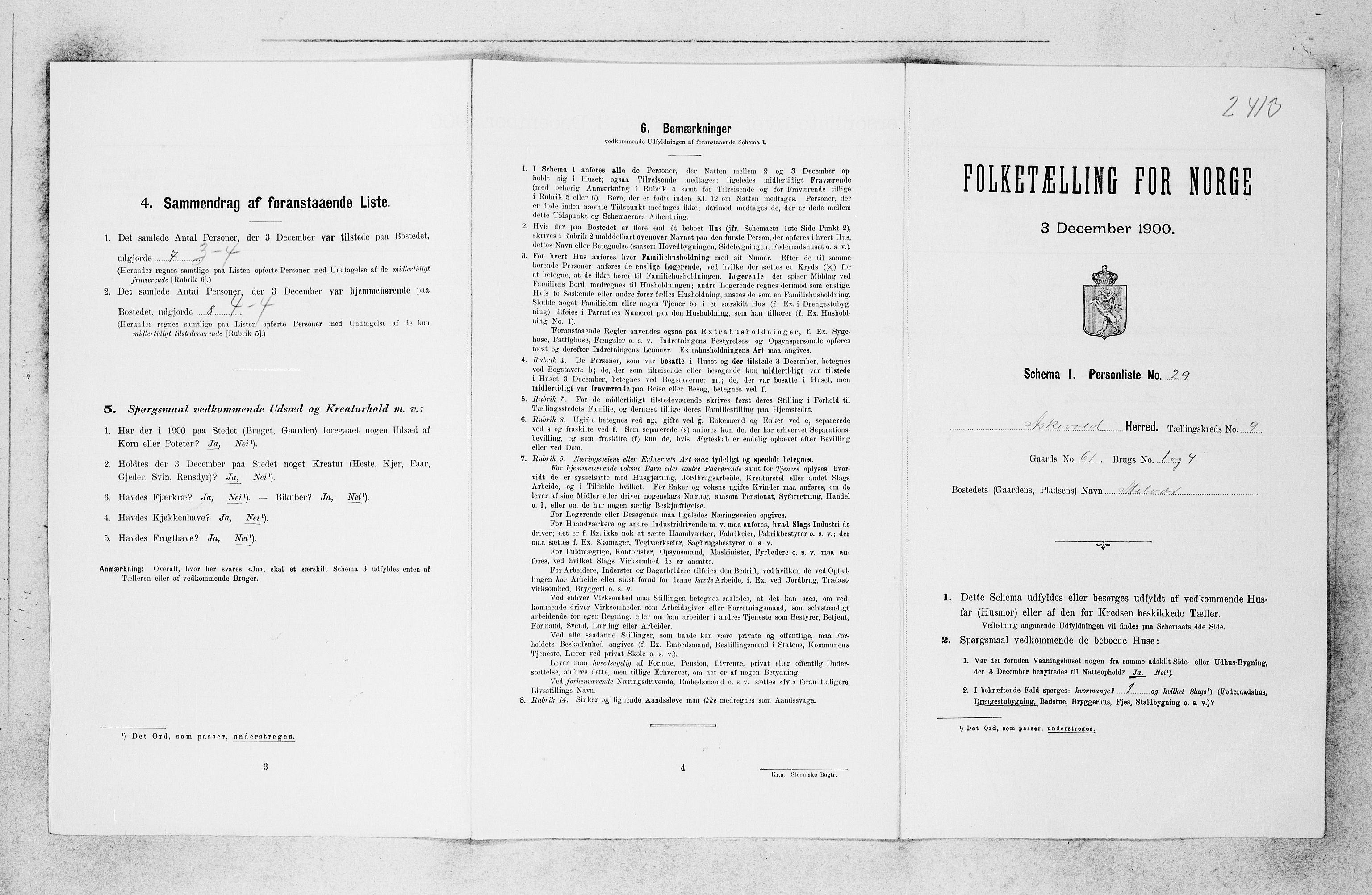 SAB, Folketelling 1900 for 1428 Askvoll herred, 1900, s. 847